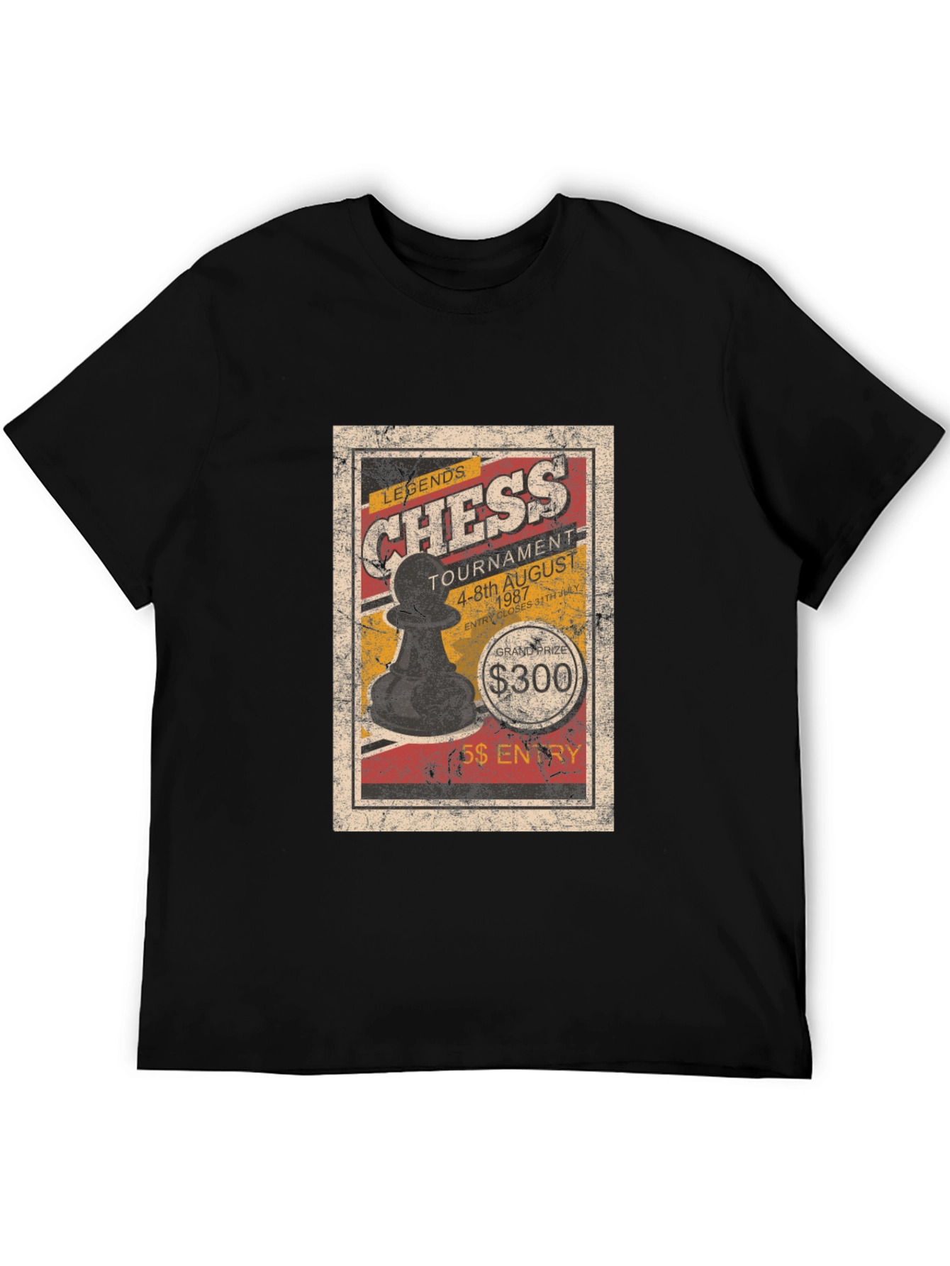 Black Chess Legends Tournament T-Shirt - Vintage Style view 5