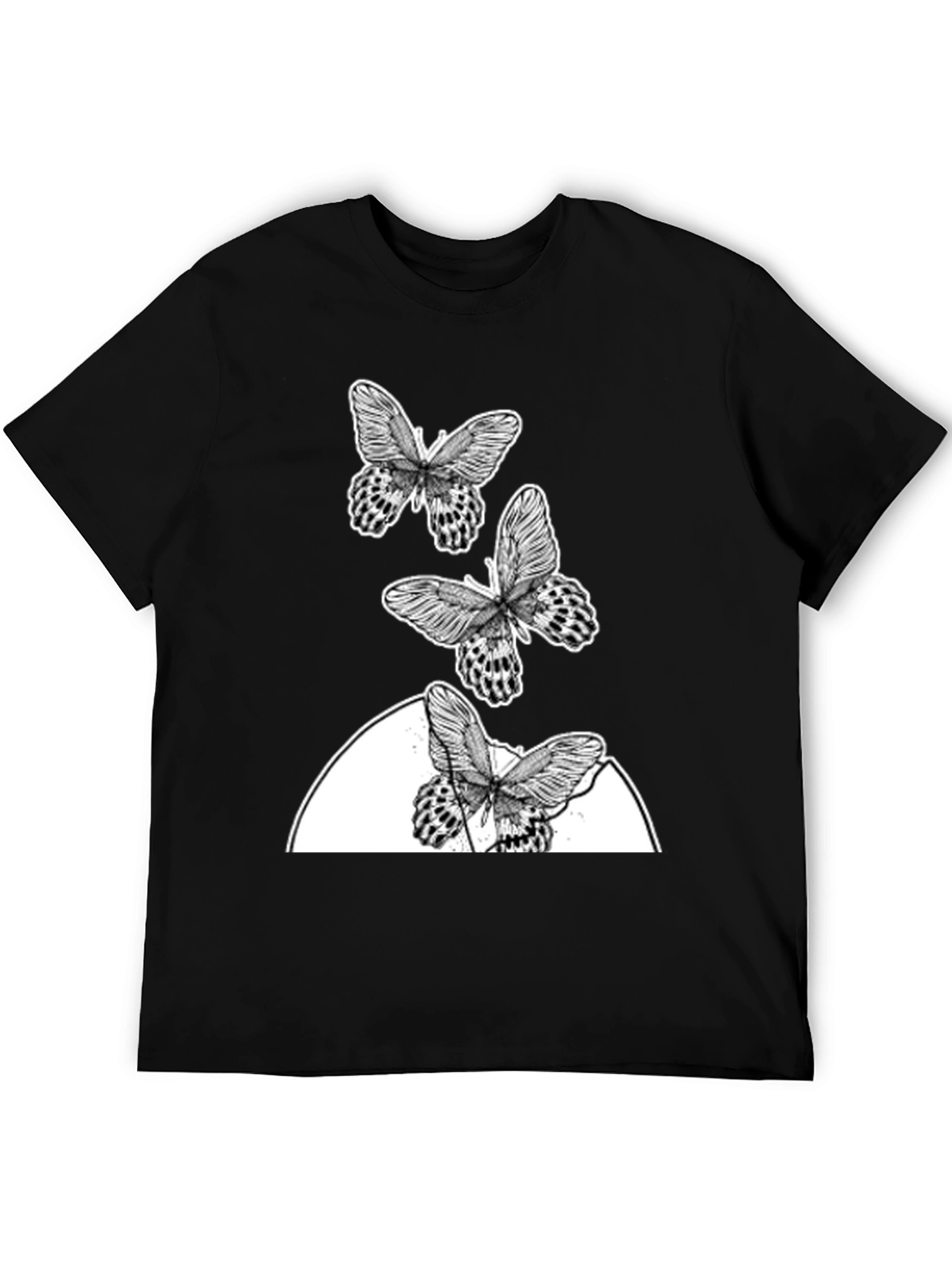 Black Butterfly Graphic T-Shirt - Trendy Casual Wear view 5