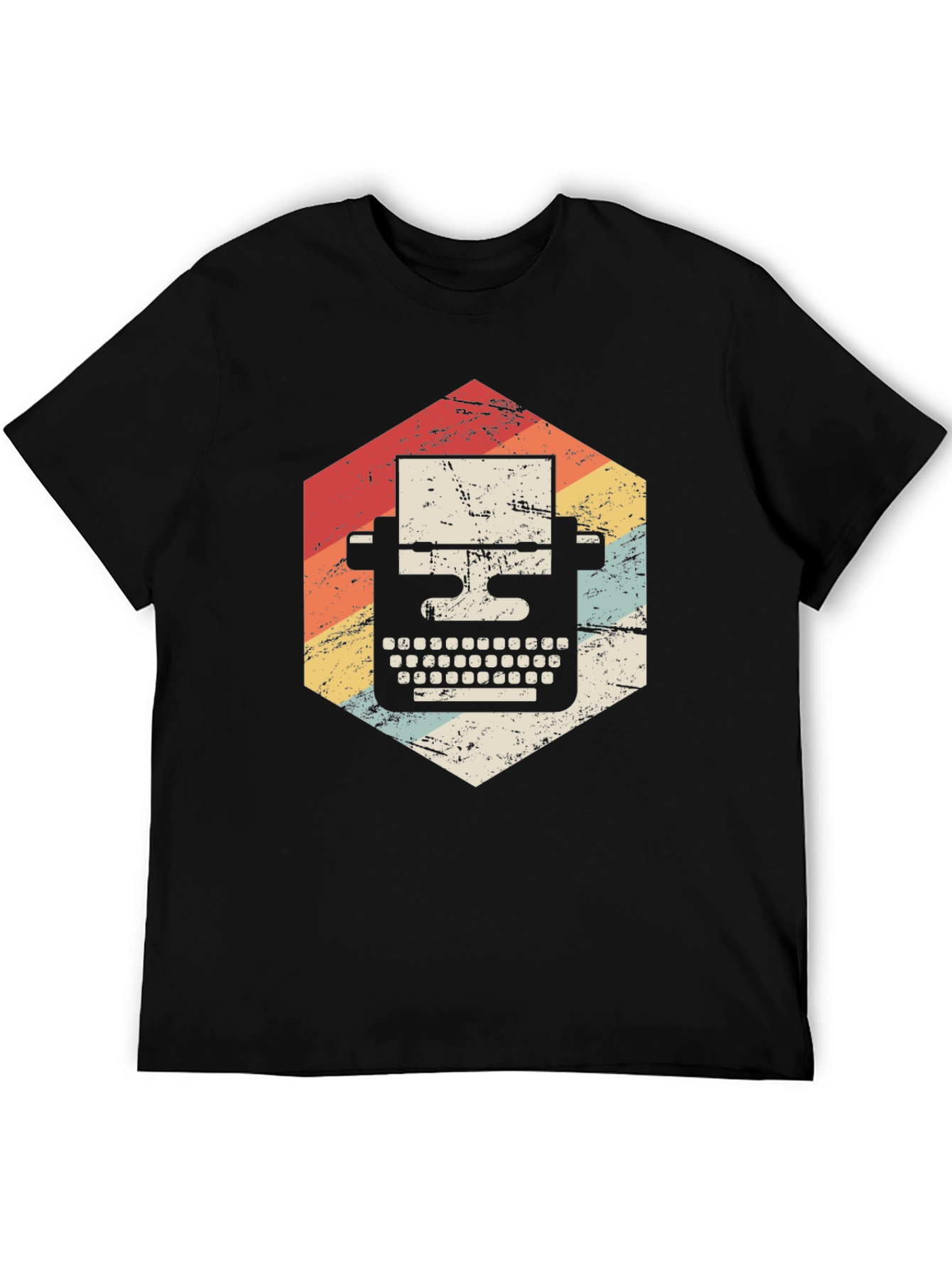 Black Vintage Typewriter Graphic T-Shirt view 5