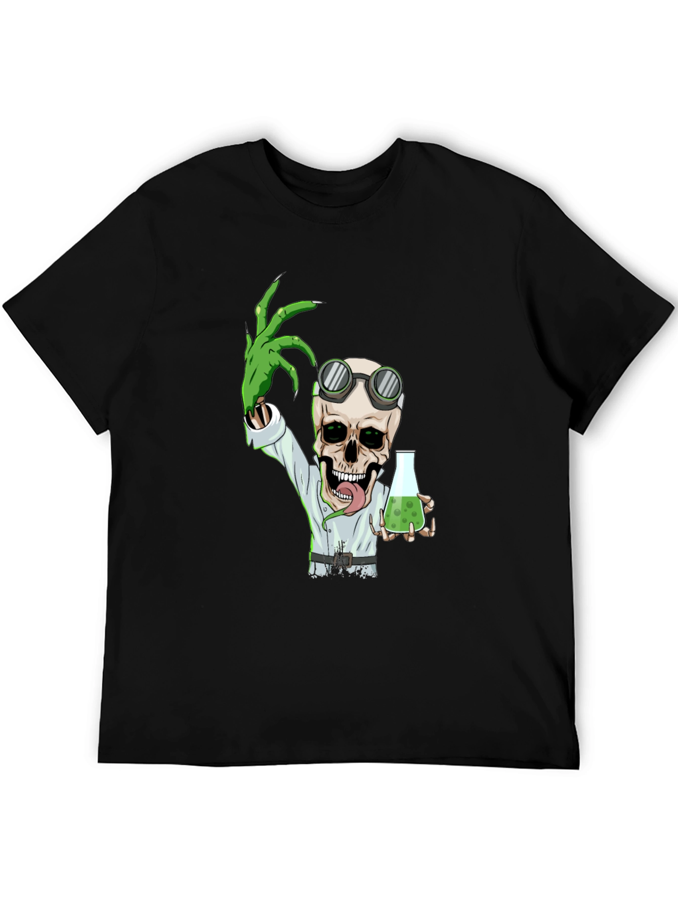 Black Mad Scientist Skeleton T-Shirt view 5