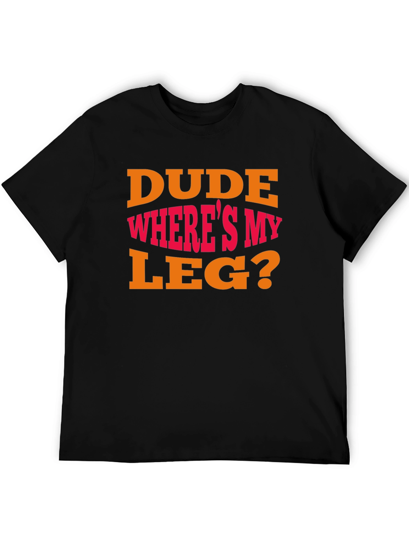 Black Dude Where's My Leg? Graphic T-Shirt - Funny view 5