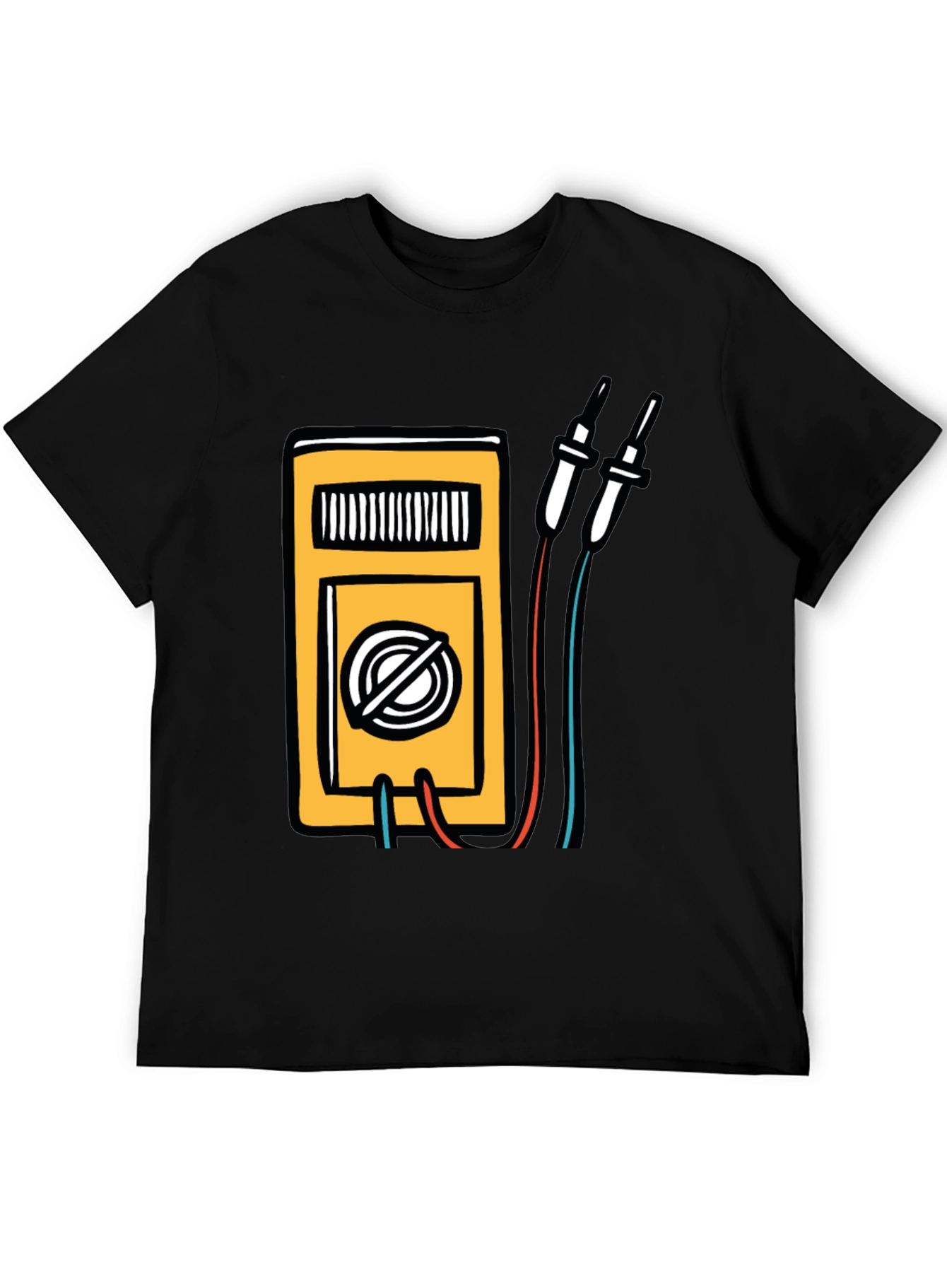 Black Electrician Multimeter Graphic Black T-Shirt view 5