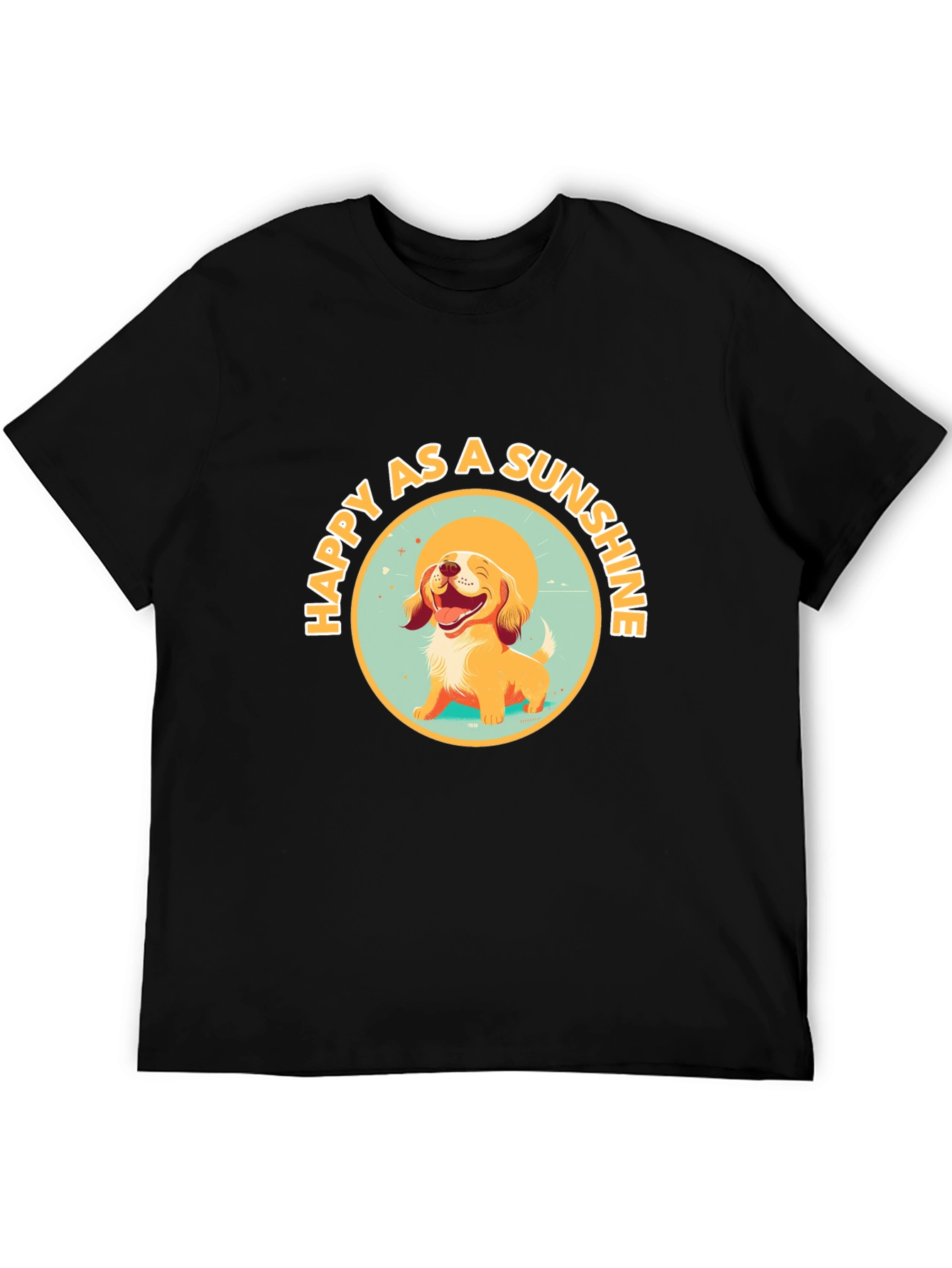Black Happy as a Sunshine Dog Graphic Tee view 5