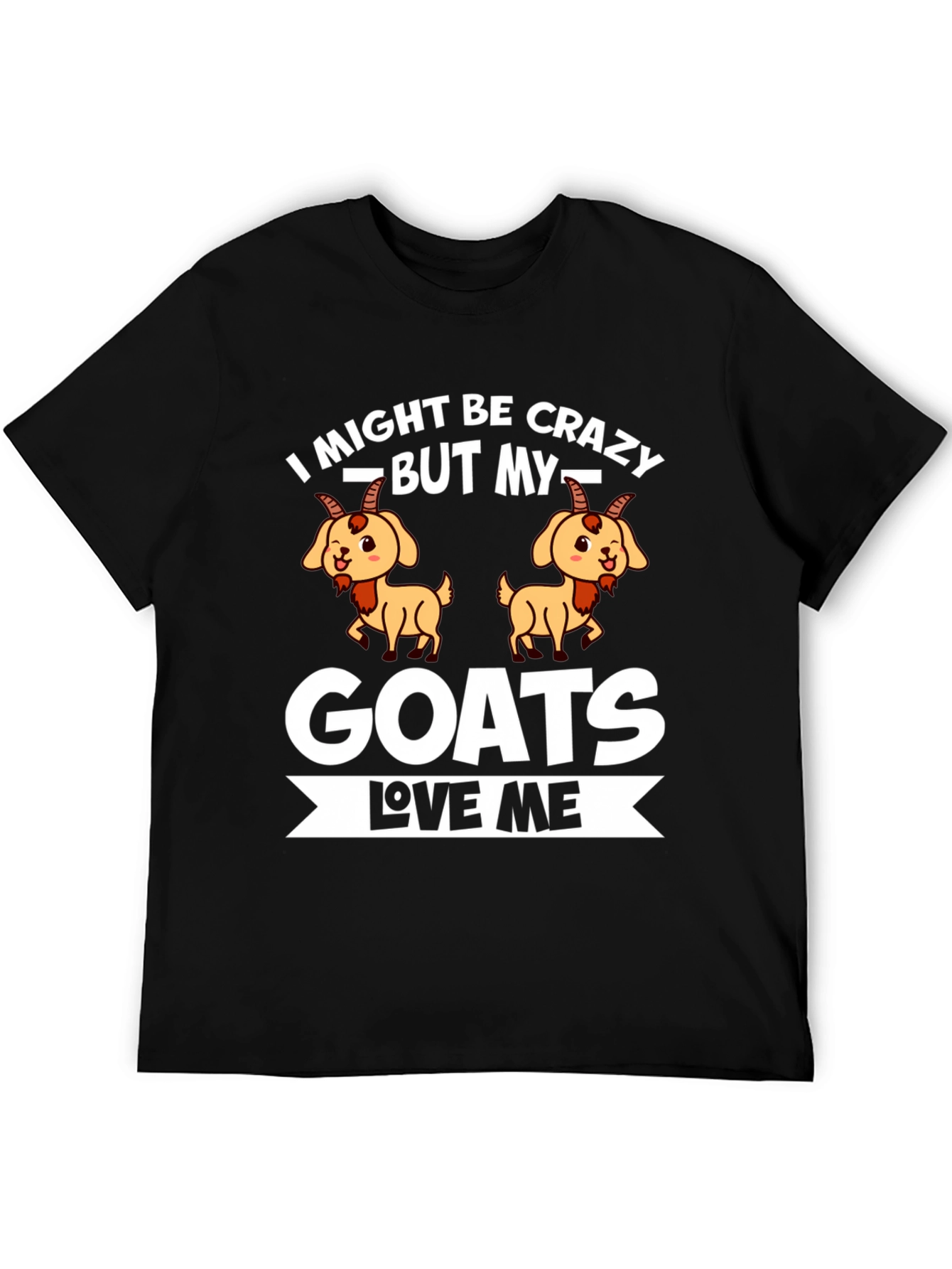 Black Crazy Goat Lover Graphic Tee - Soft Cotton view 5