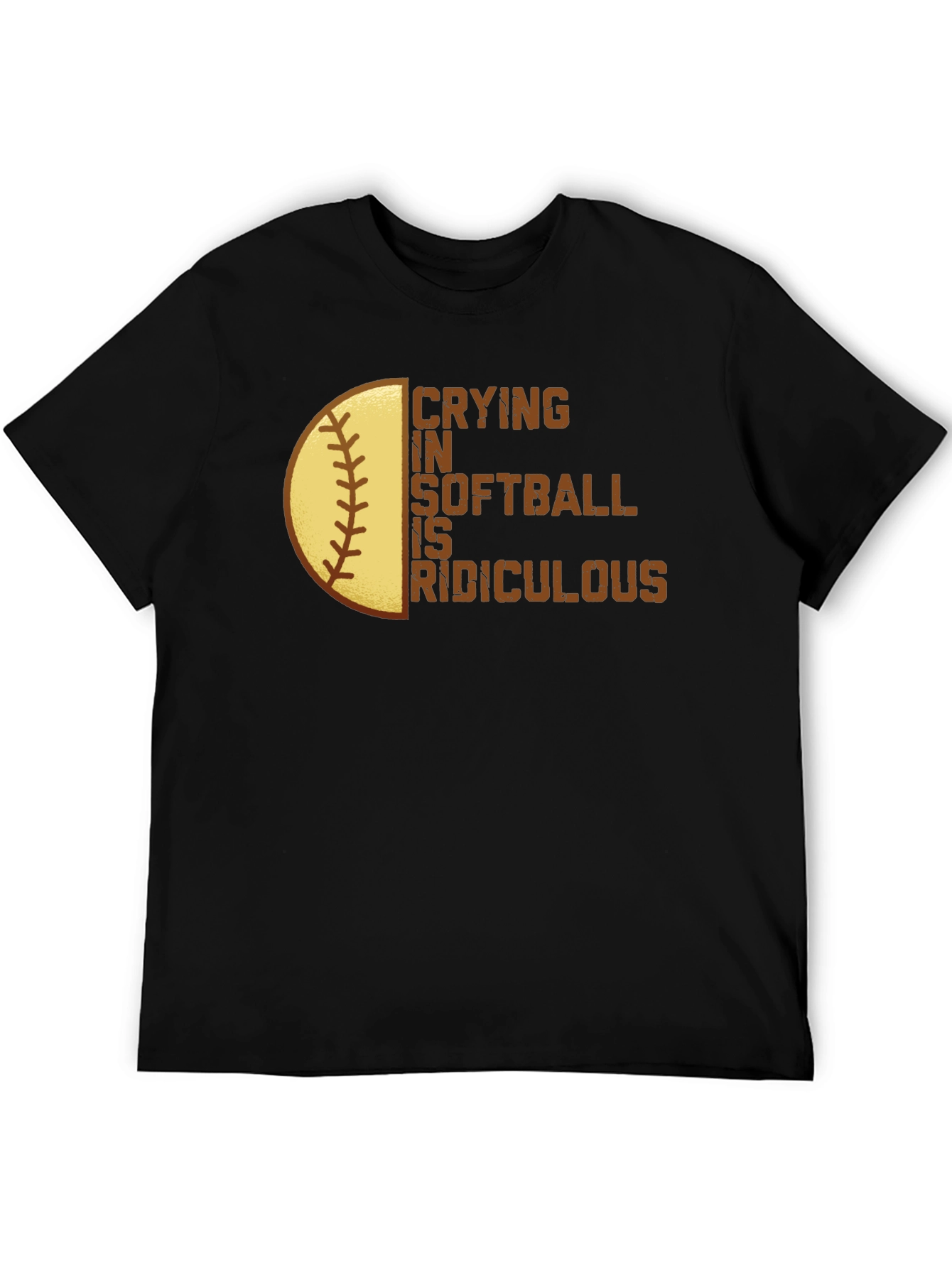 Black Crying in Softball is Ridiculous T-Shirt view 5