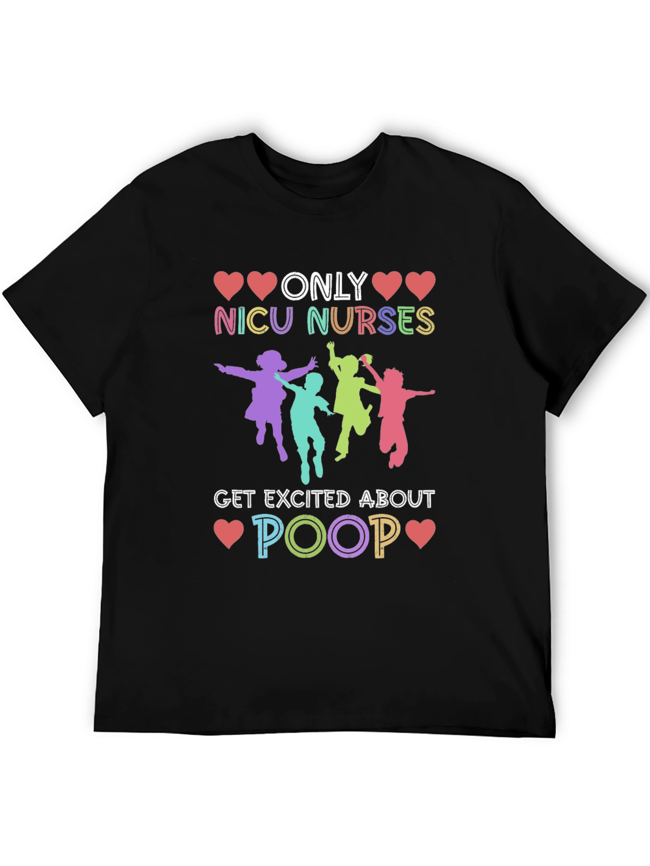 Black NICU Nurses Poop T-Shirt view 5