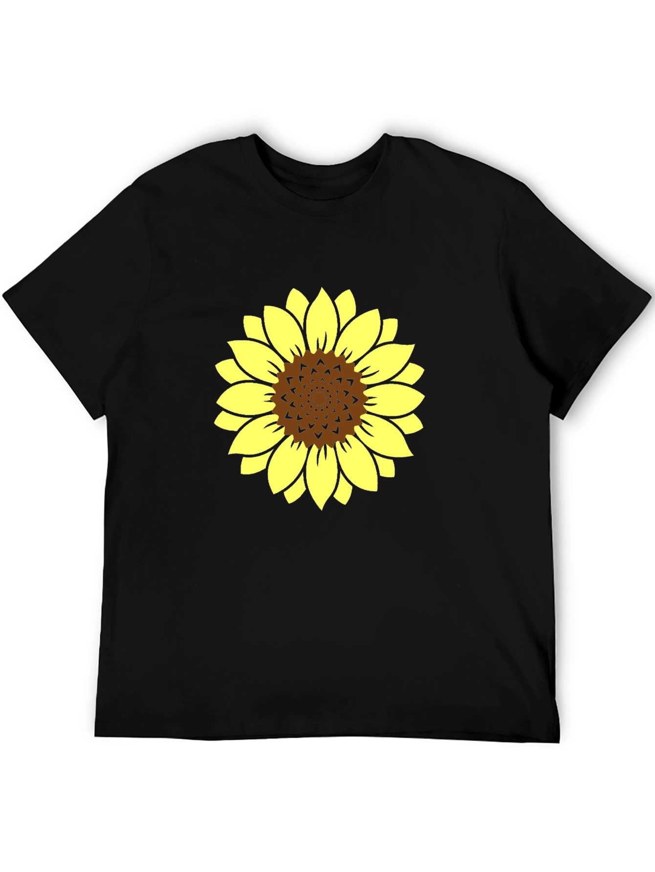 Black Sunflower Graphic Tee - Stylish Black Cotton T-Shirt view 5