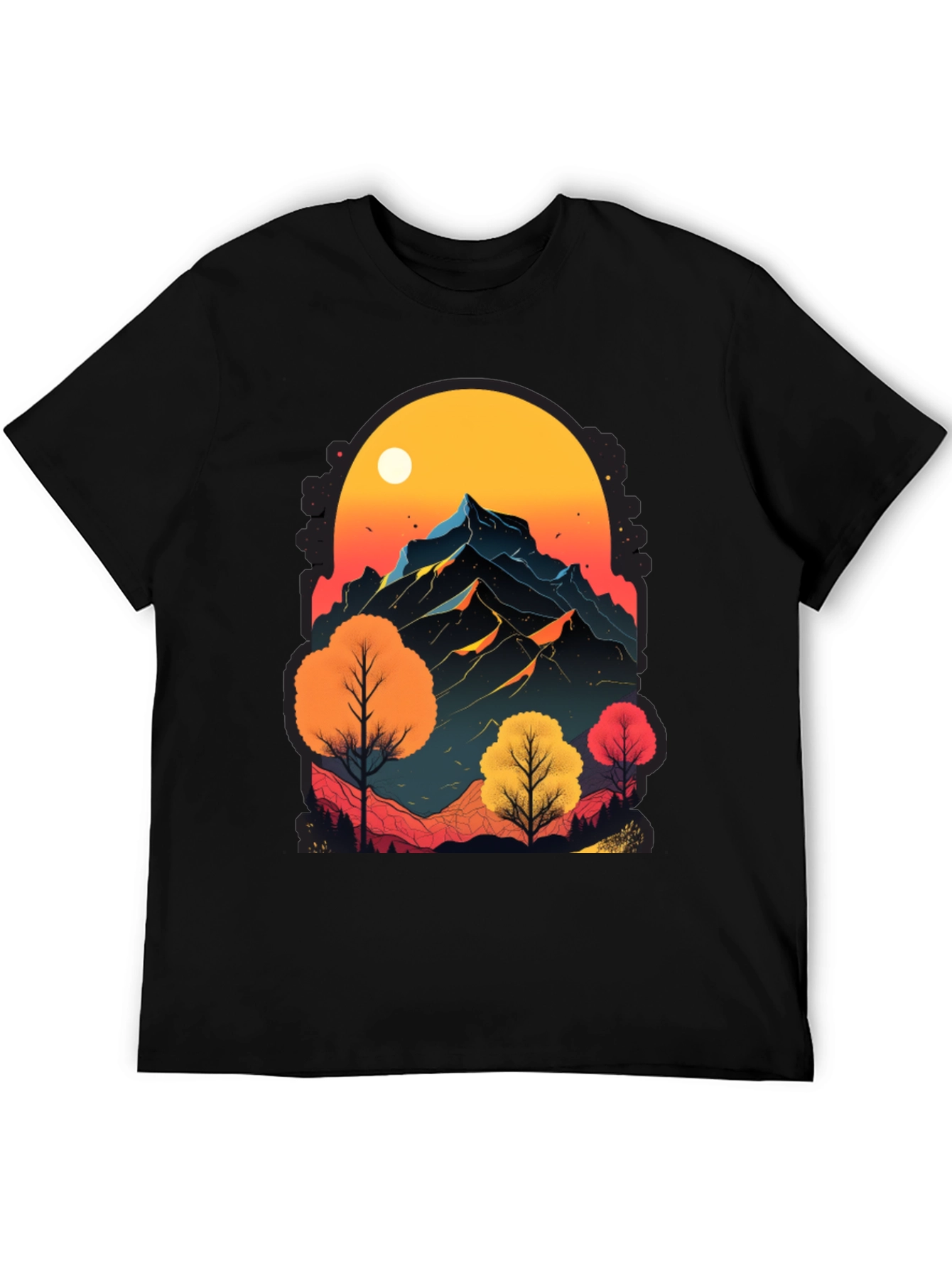 Black Mountain Sunset Graphic Tee - Nature Inspired Design view 5