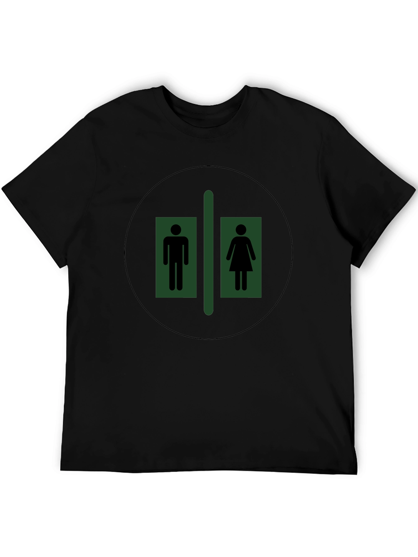 Black Unisex Restroom Symbol T-Shirt - Black view 5
