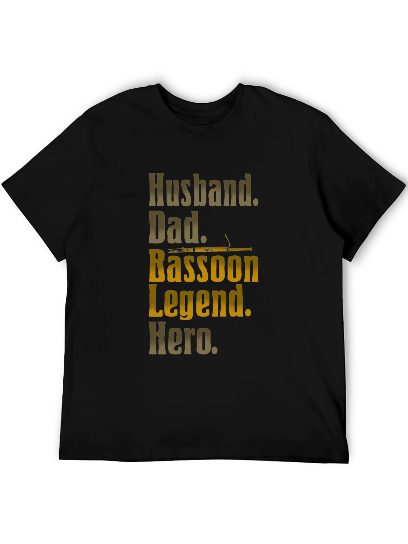 Black Husband Dad Bassoon Legend Hero Men's Black T-Shirt view 5