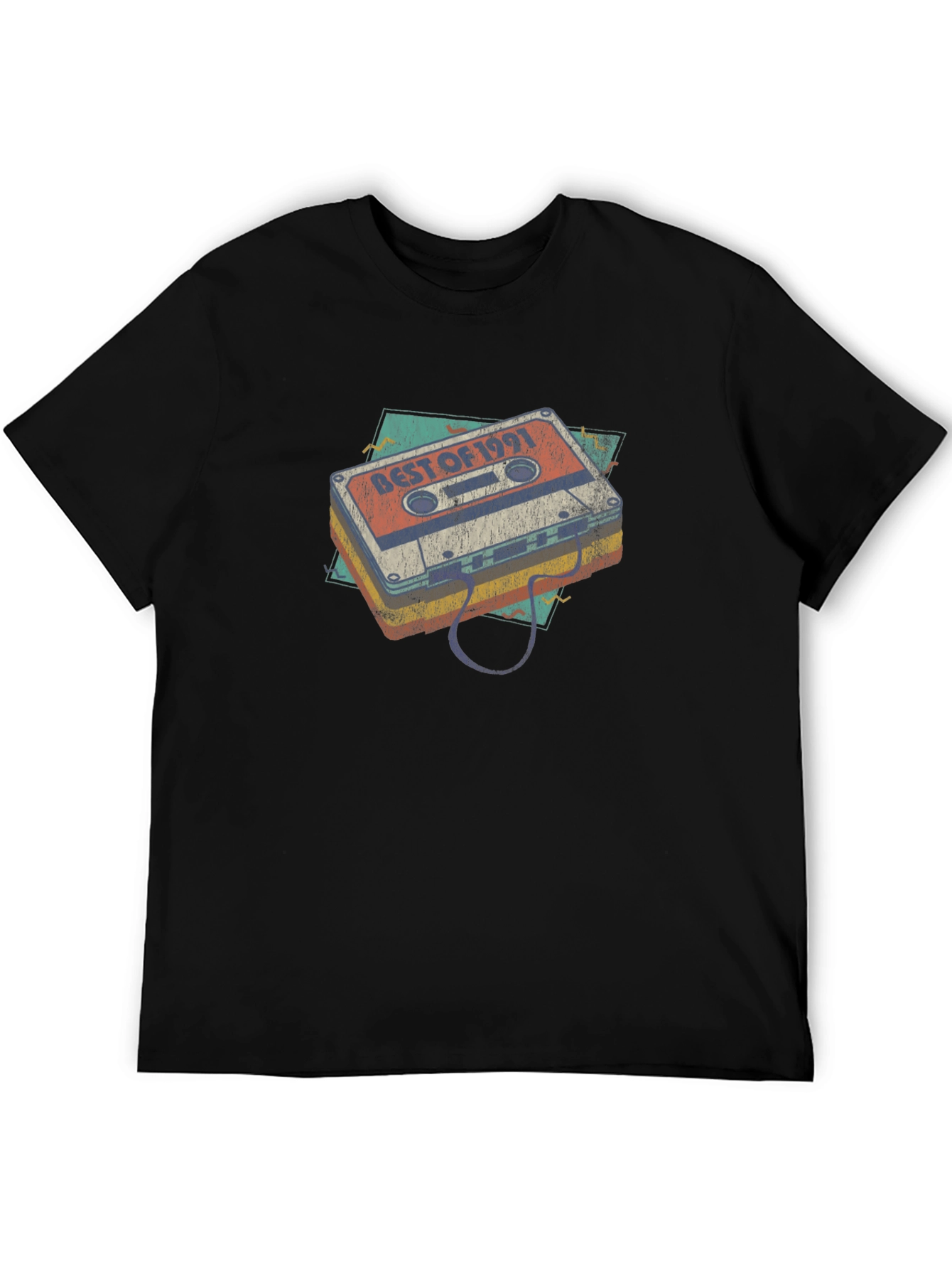 Black Retro Cassette Tape Best of 1991 Graphic Tee view 5