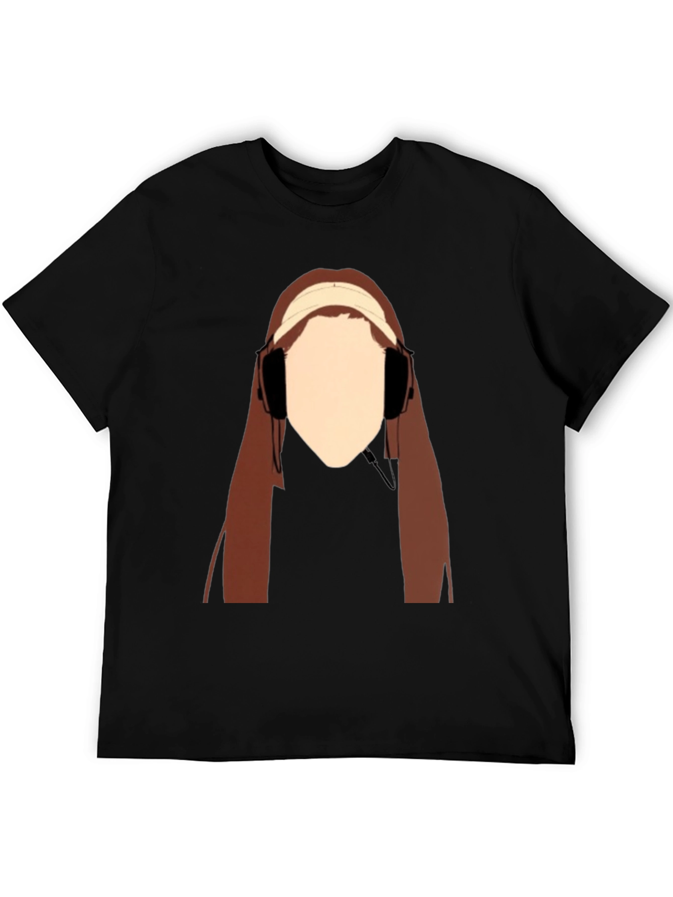Black Headphones Girl Graphic Tee - Cool Casual Style view 5