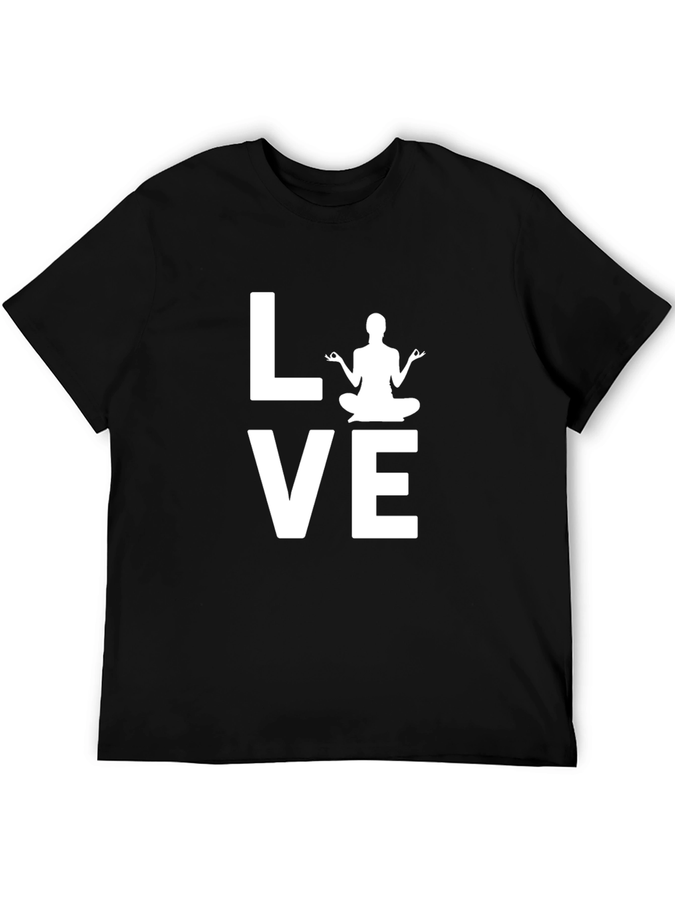 Black Yoga Love Graphic Tee - Soft Cotton Blend view 5