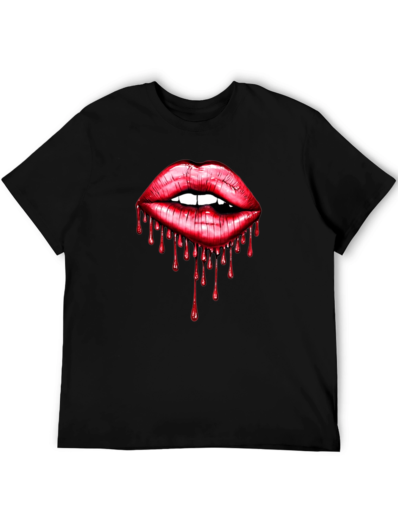 Black Bloody Lips Graphic Tee - Unisex view 5