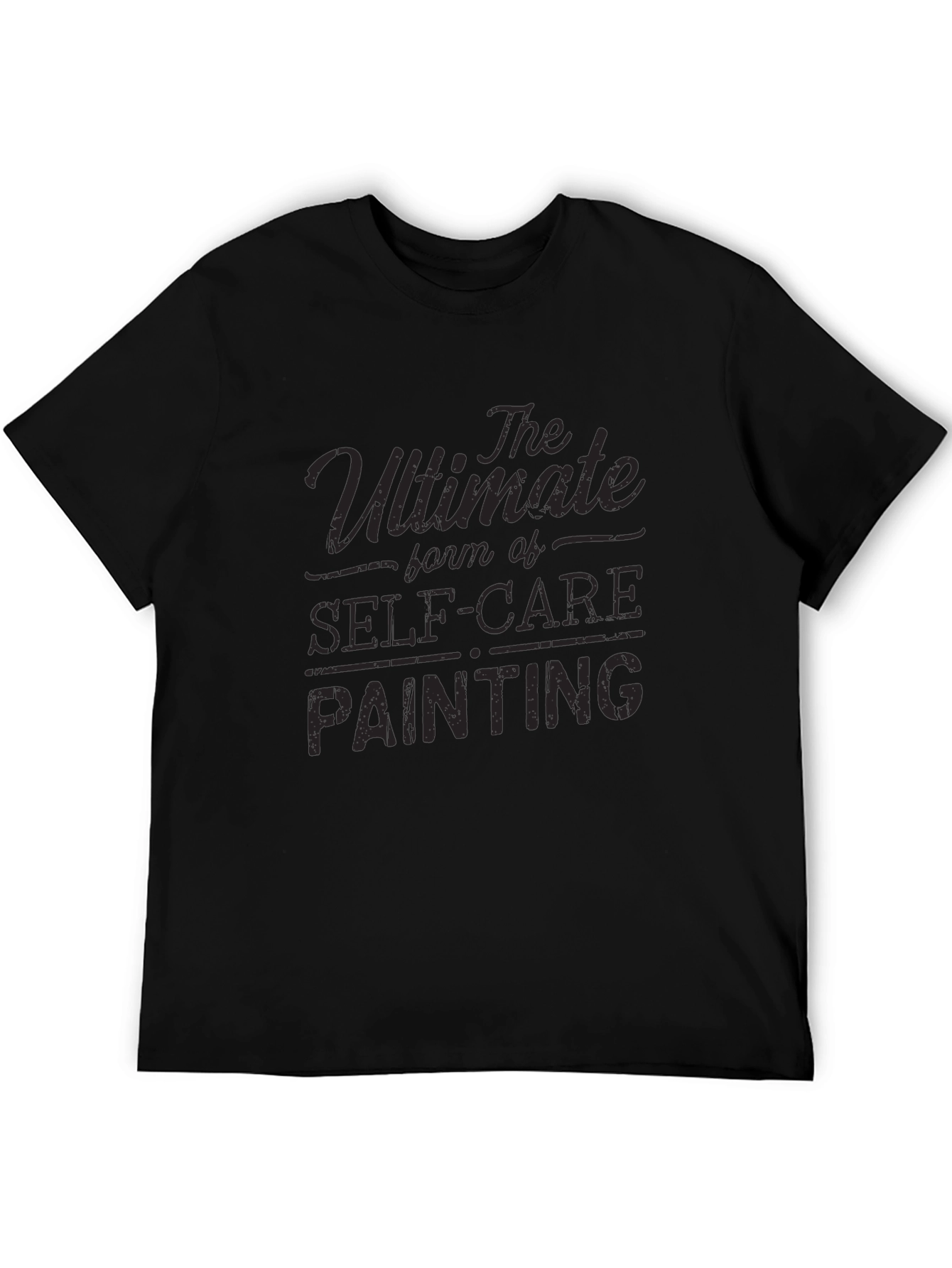 Black Ultimate Self-Care Painting Black Graphic Tee view 5