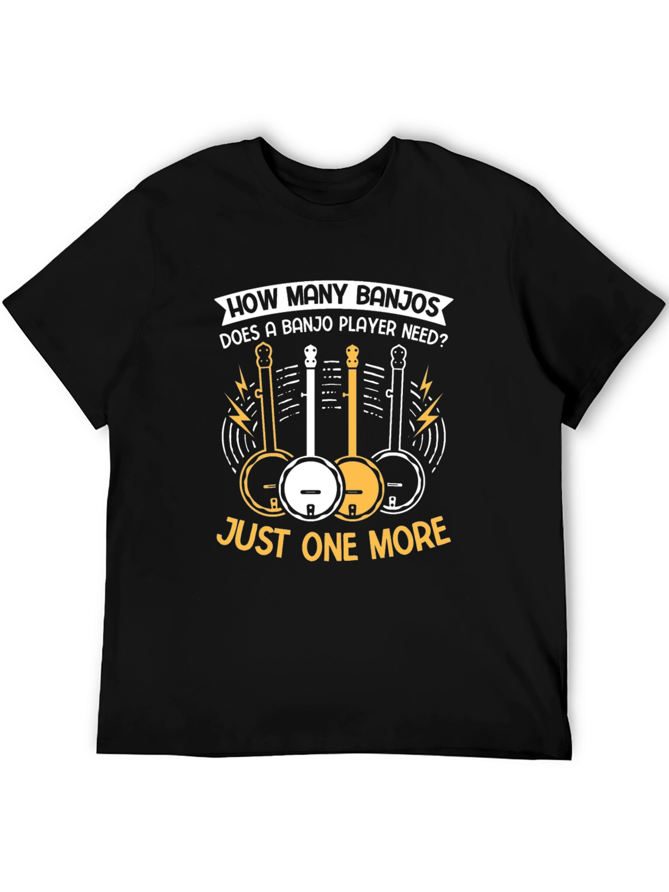 Black Banjo Player Graphic T-Shirt view 5