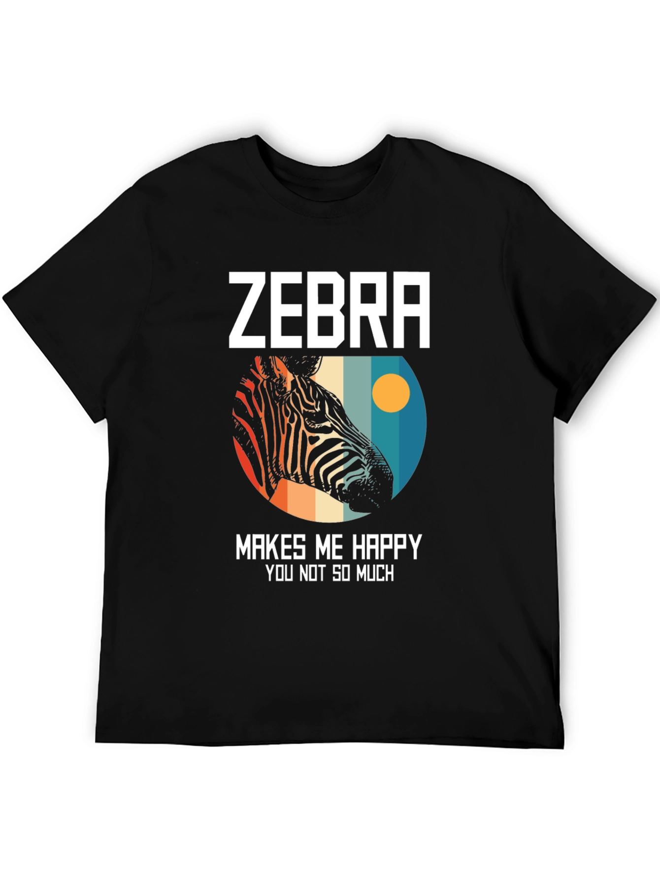 Black Zebra Makes Me Happy Graphic Tee view 5