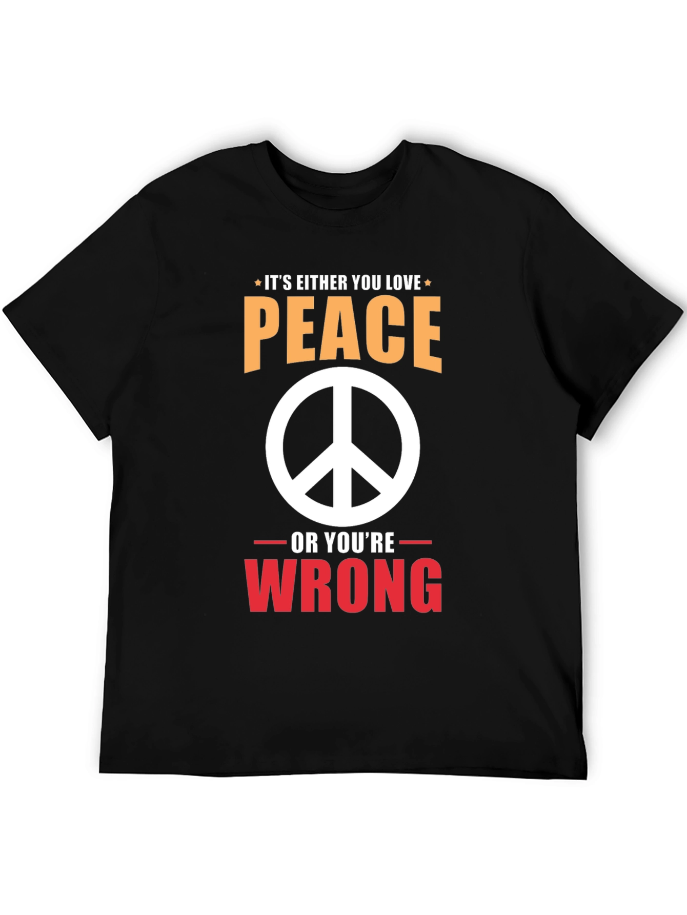 Black Peace Love Wrong T-Shirt view 5