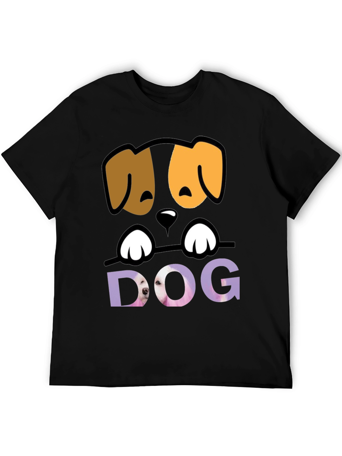 Black Cute Dog Graphic Tee - Men's Black T-Shirt view 5