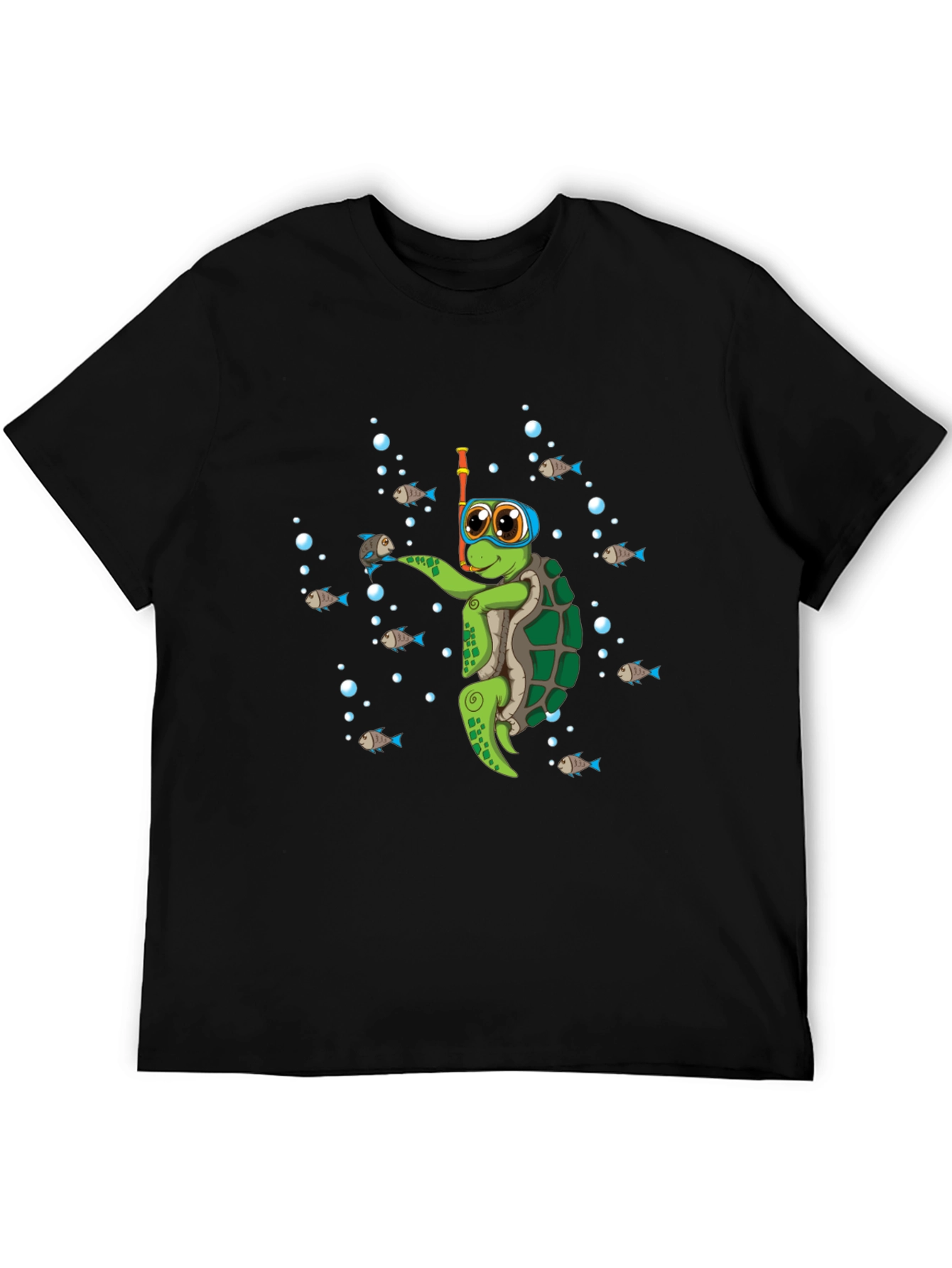 Black Diving Turtle Graphic Tee - Cool Underwater Adventure view 5