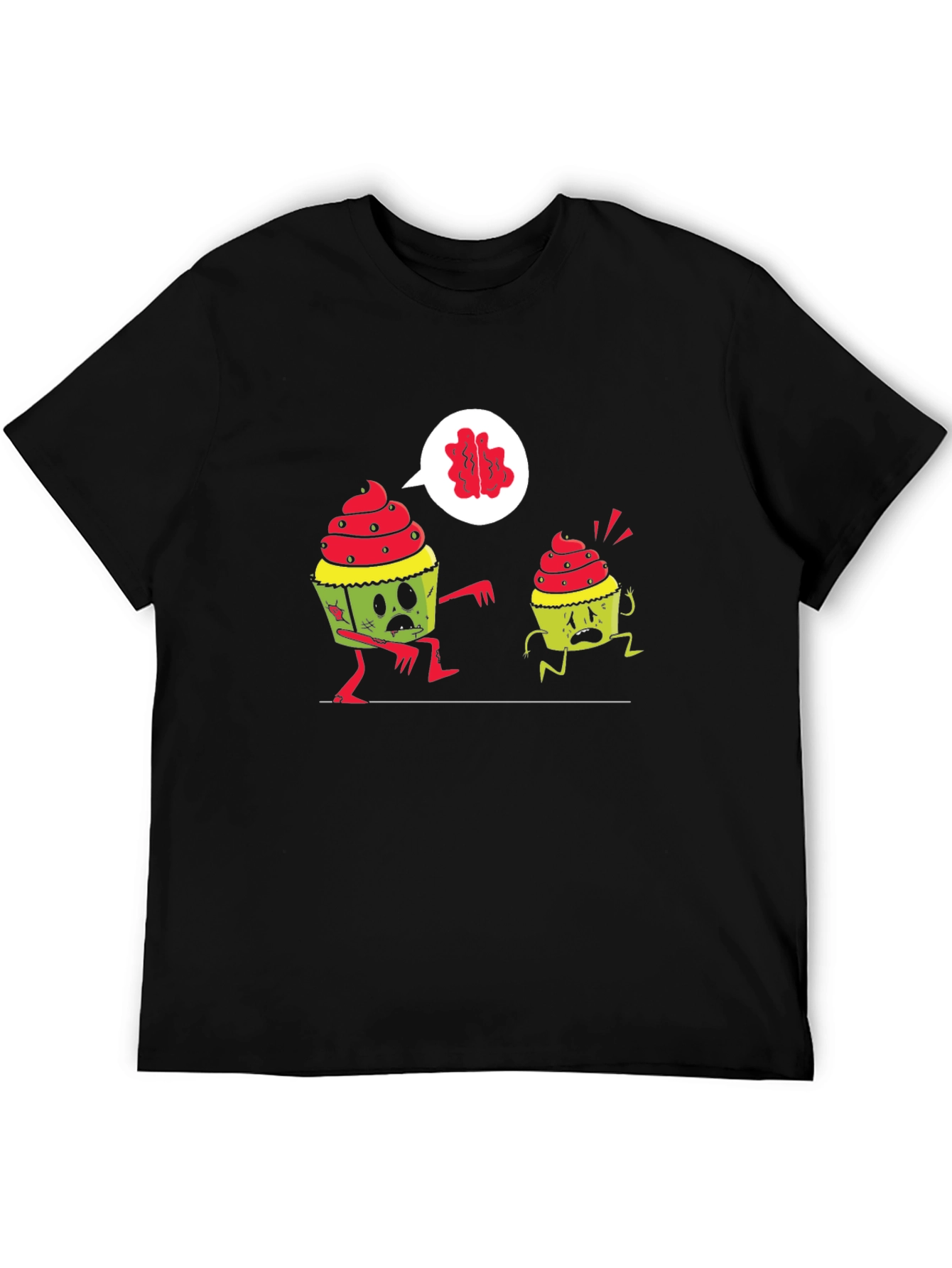 Black Zombie Cupcake T-Shirt - Brains! view 5