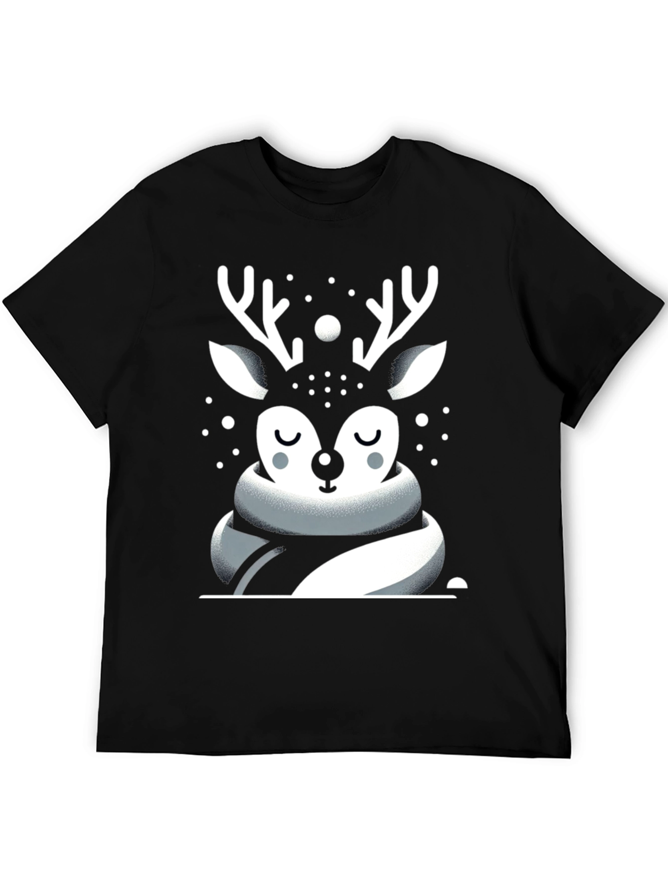 Black Festive Deer Graphic Tee - Holiday Season view 5