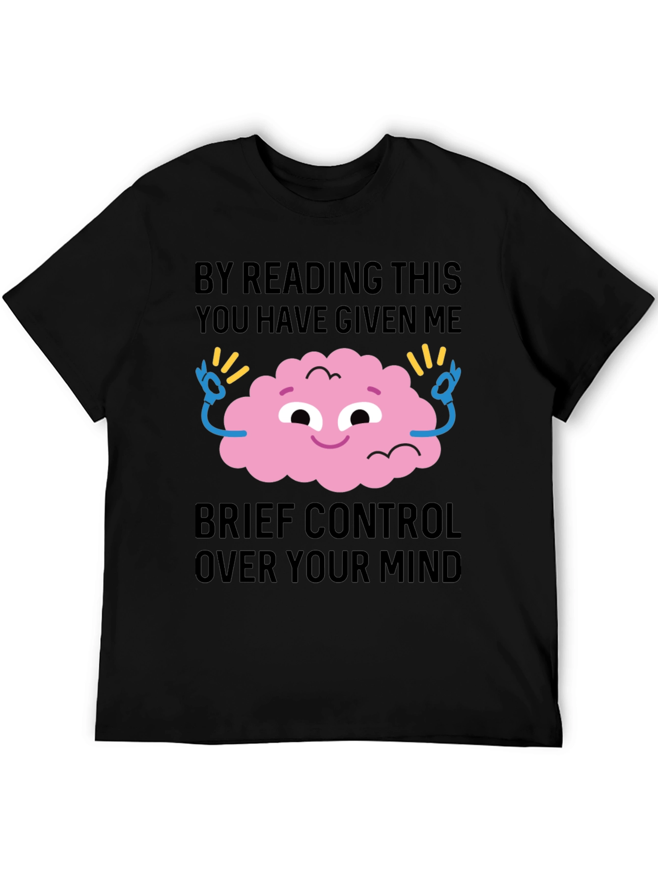 Black Mind Control T-Shirt - Funny Brain Tee view 5
