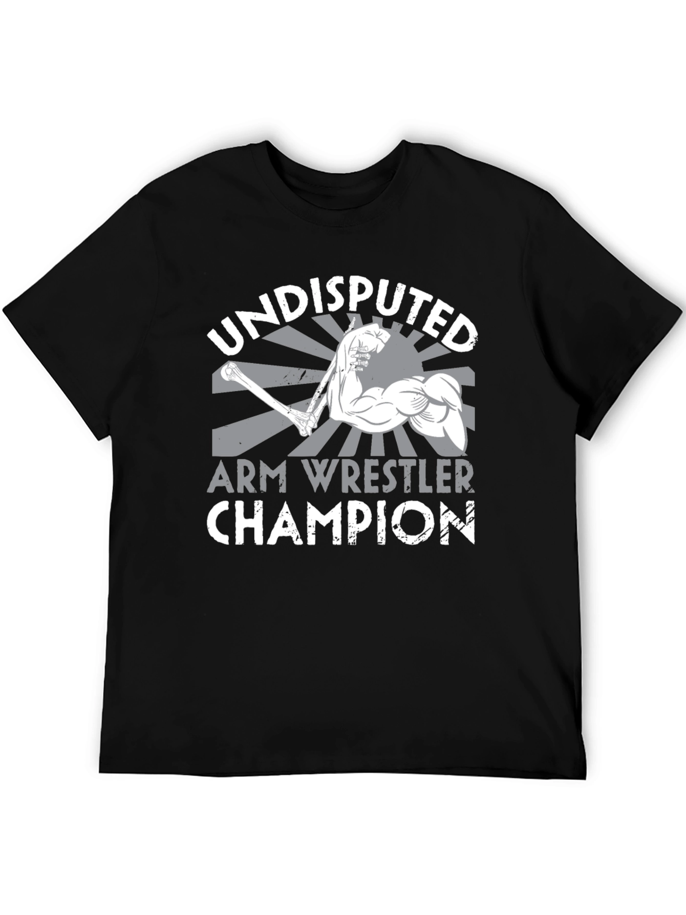Black Undisputed Arm Wrestler Champion Black T-Shirt view 5