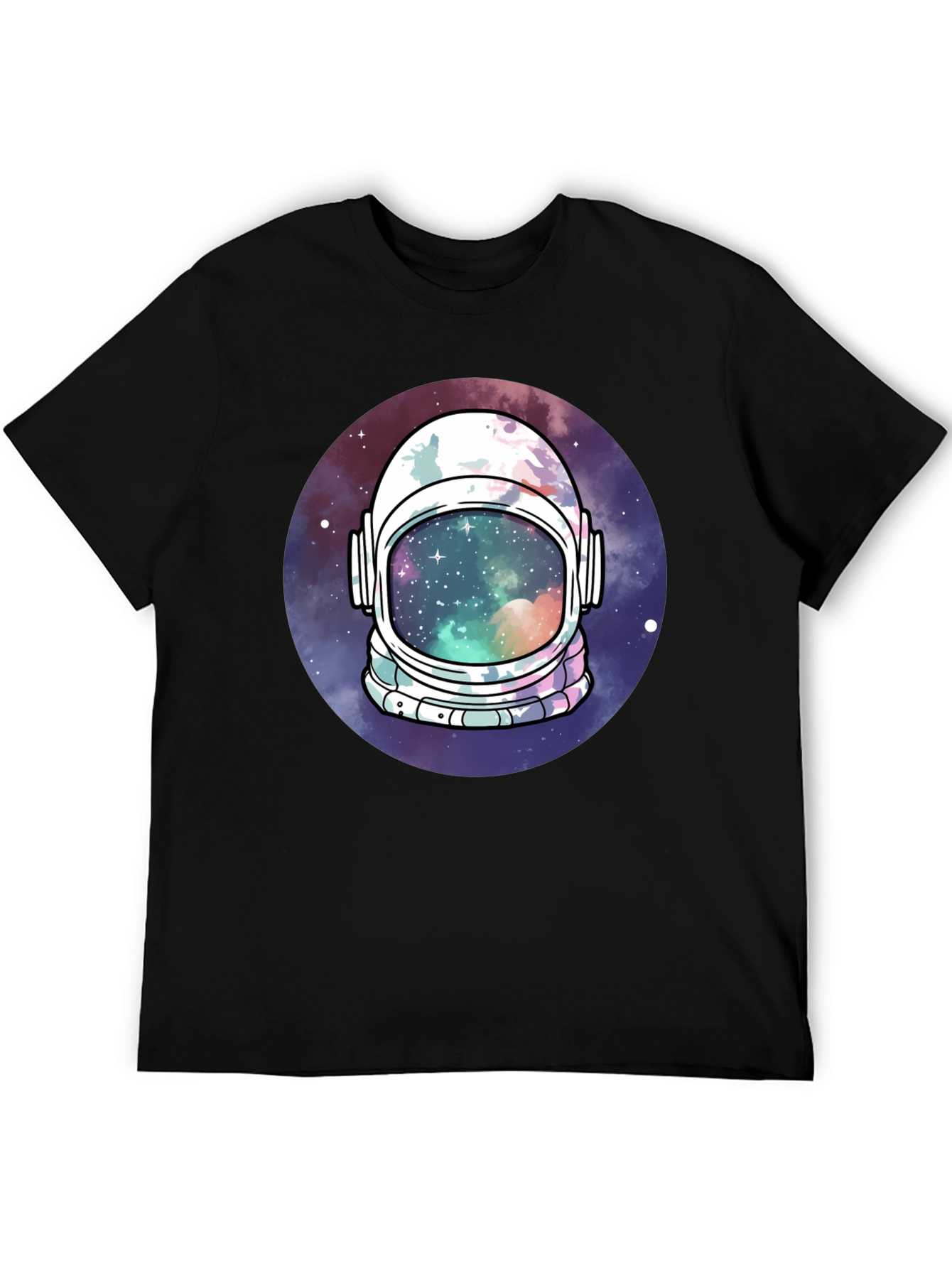 Black Astronaut Helmet Space T-Shirt view 5