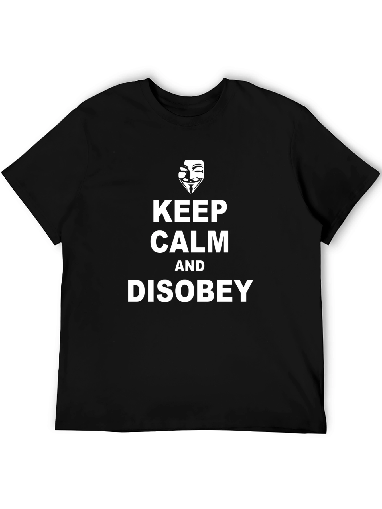 Black Keep Calm Disobey Graphic Tee - Black Cotton T-Shirt view 5