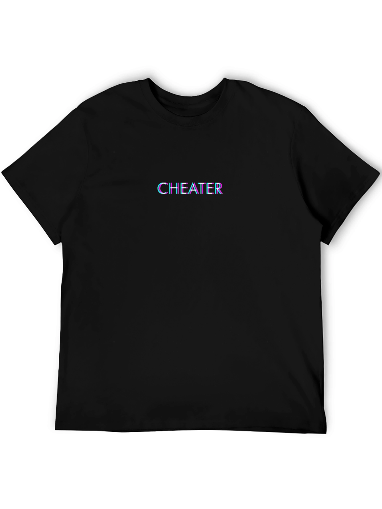 Black Cheater Graphic Tee - Black Cotton Crew Neck T-Shirt view 5