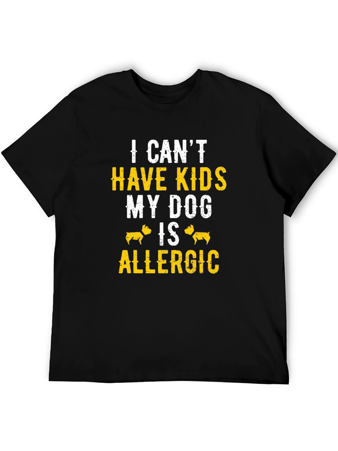 Black Funny Dog Allergic T-Shirt view 5
