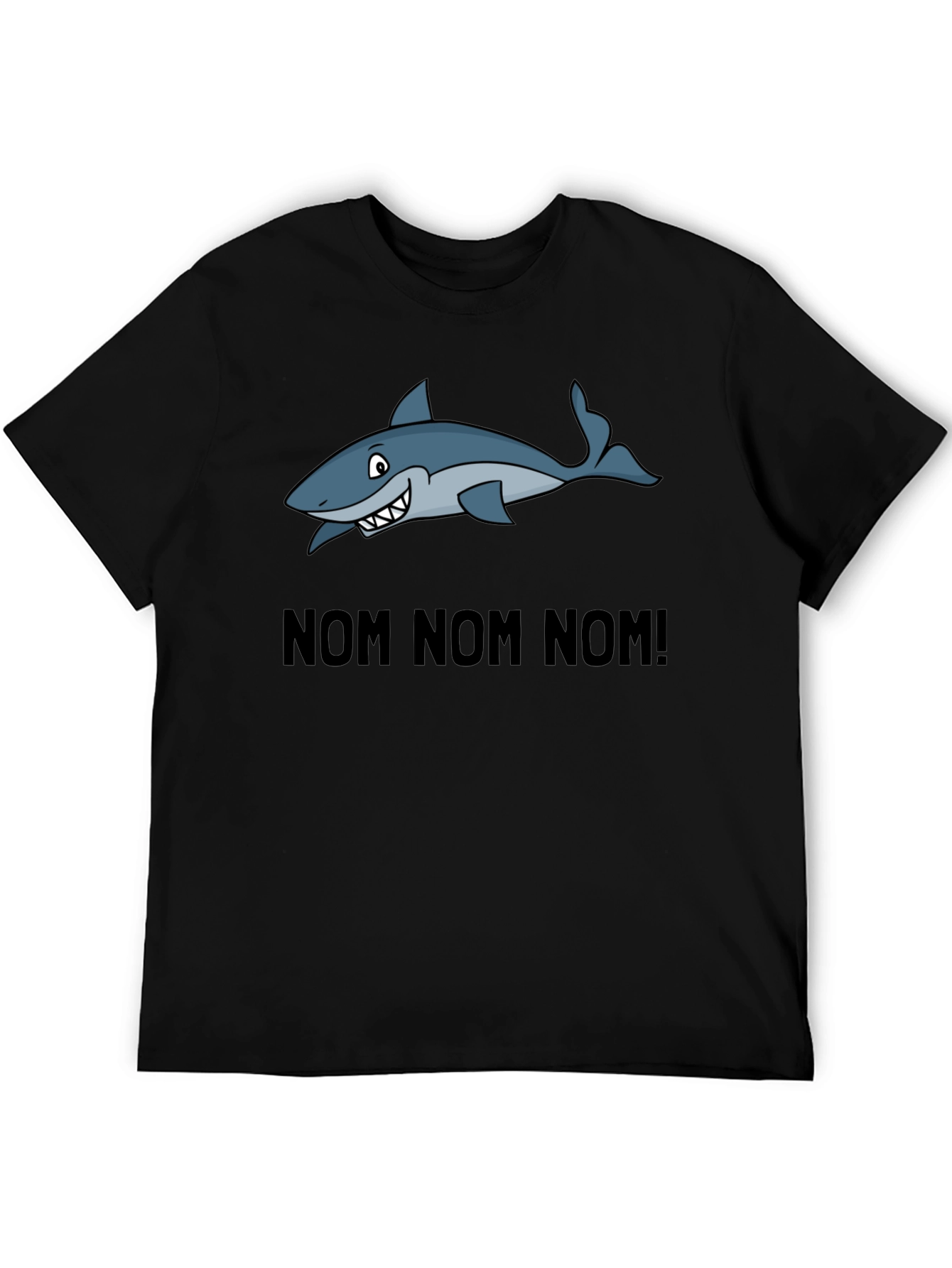 Black Nom Nom Nom Shark Graphic T-Shirt view 5