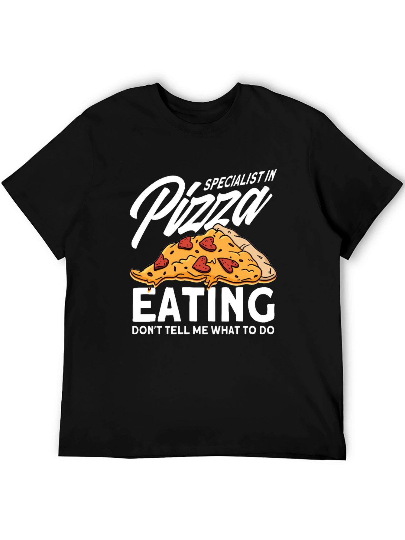 Black Pizza Eating Specialist Graphic T-Shirt view 5
