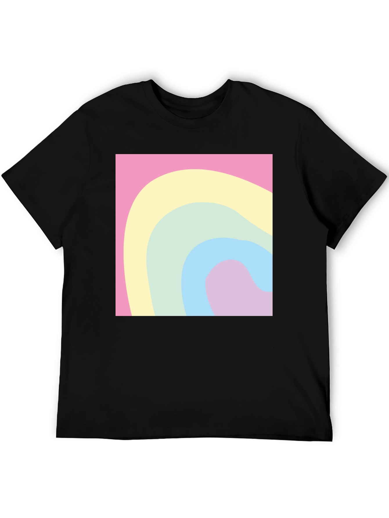 Black Pastel Wave Tee - Modern Graphic Comfort view 5