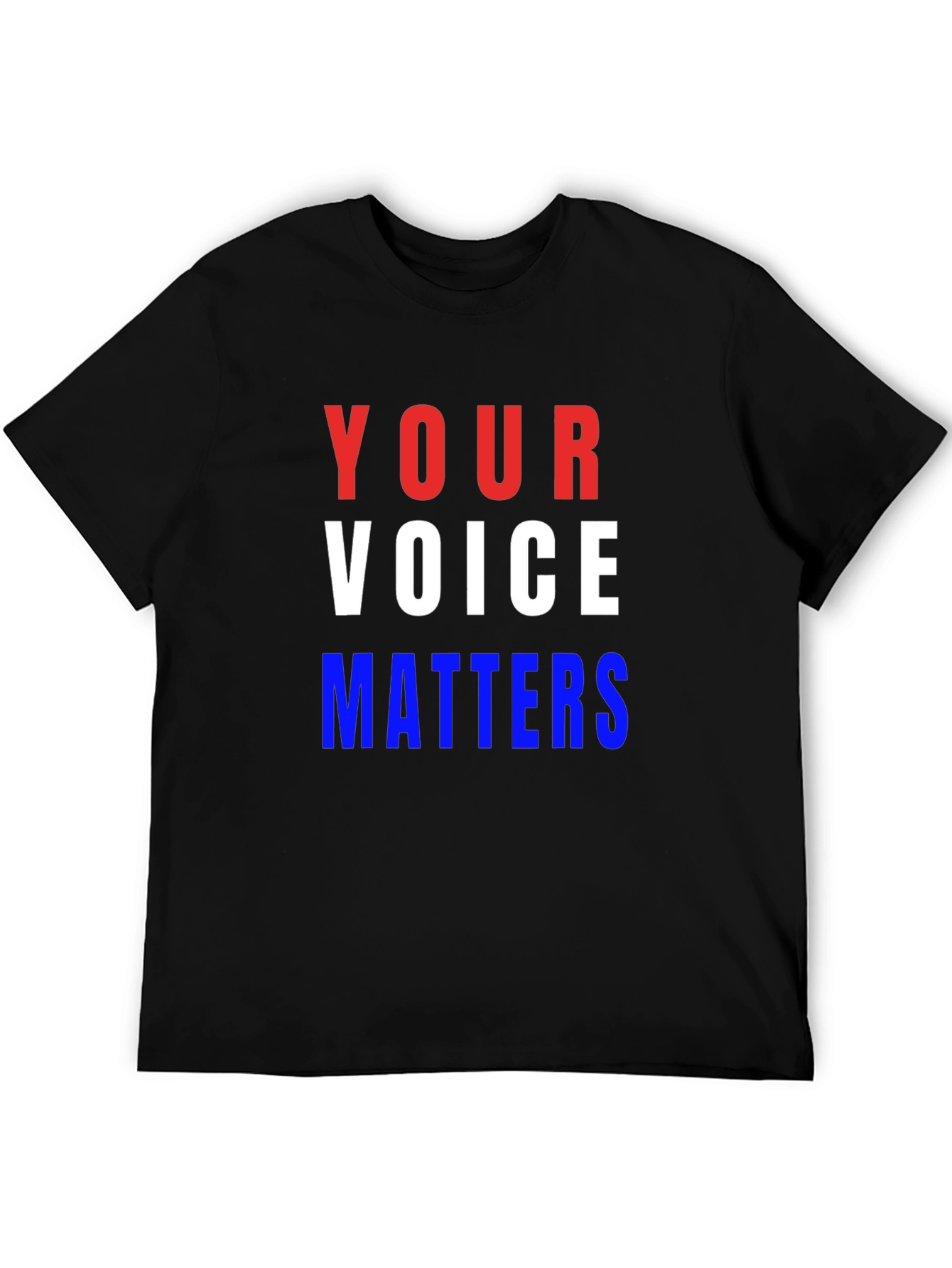 Black Your Voice Matters Graphic Tee - Patriotic T-Shirt view 5