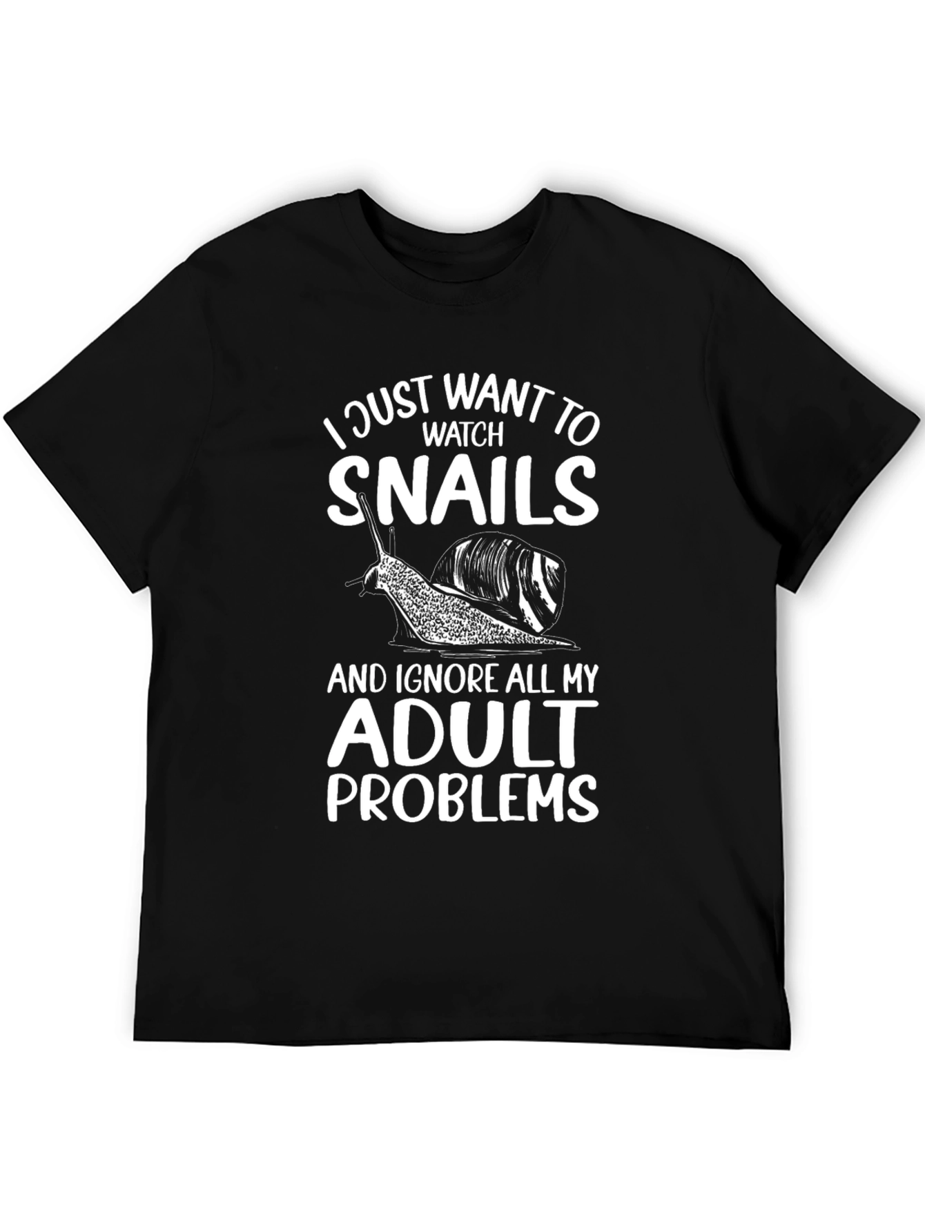 Black I Just Want to Watch Snails T-Shirt view 5