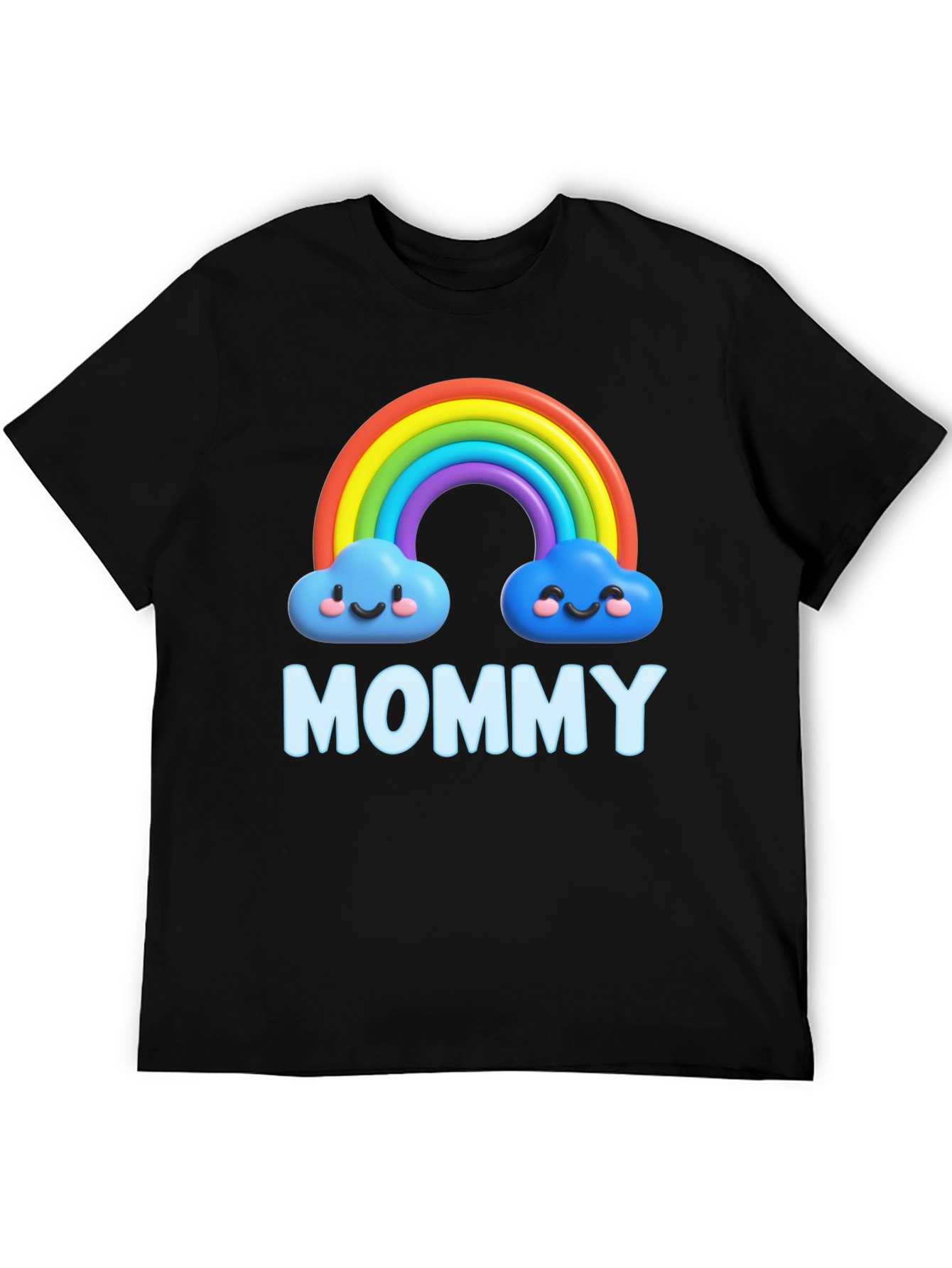 Black Rainbow Mommy Graphic T-Shirt - Cute & Comfortable! view 5