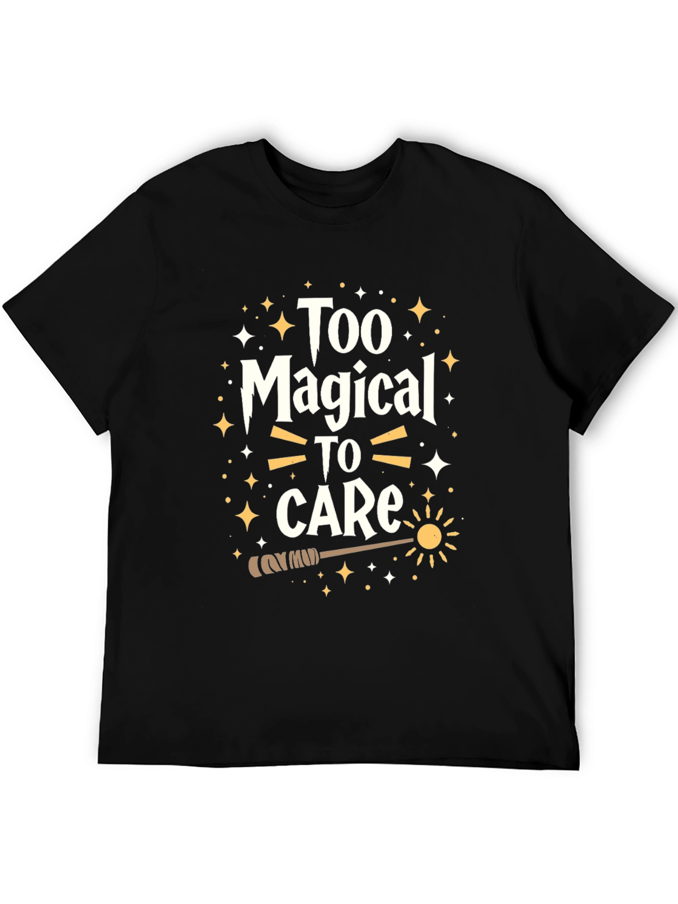 Black Magical Graphic Tee - Too Magical To Care Black T-Shirt view 5