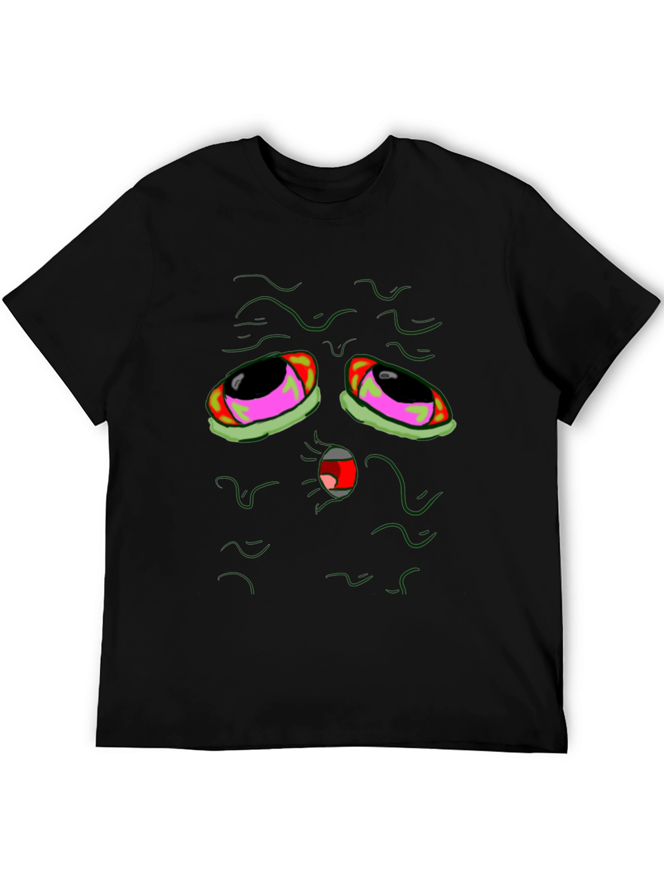 Black Groovy Green Monster Graphic Tee view 5