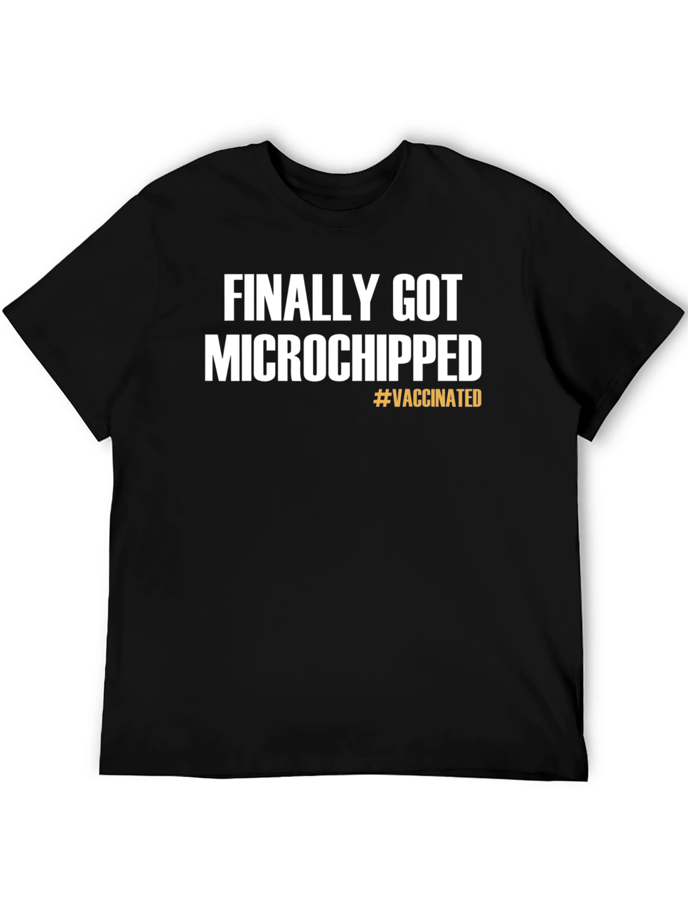 Black Finally Microchipped Vaccinated T-Shirt view 5