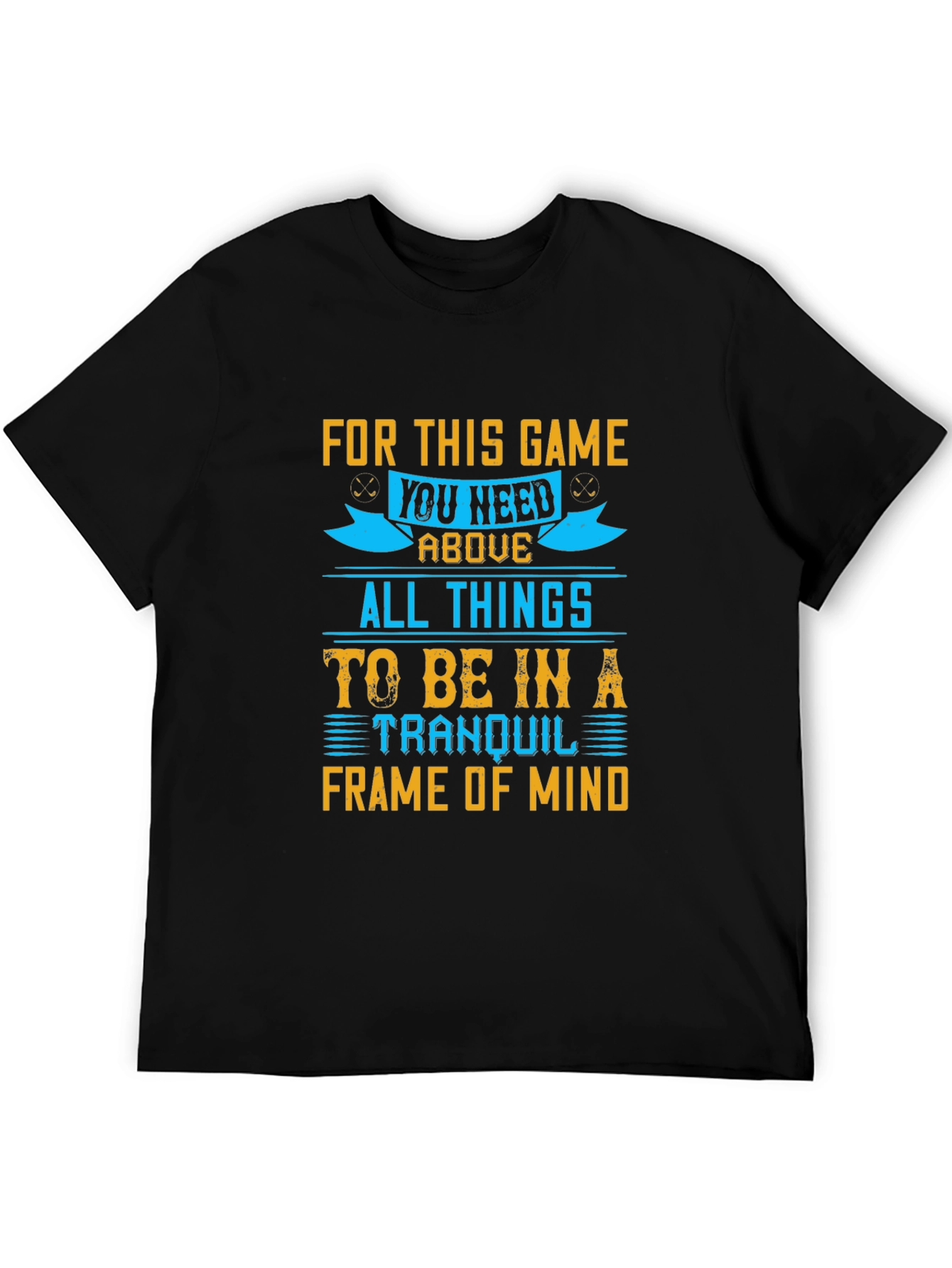 Black Tranquil Mind Game T-Shirt - Soft Black Cotton Tee view 5