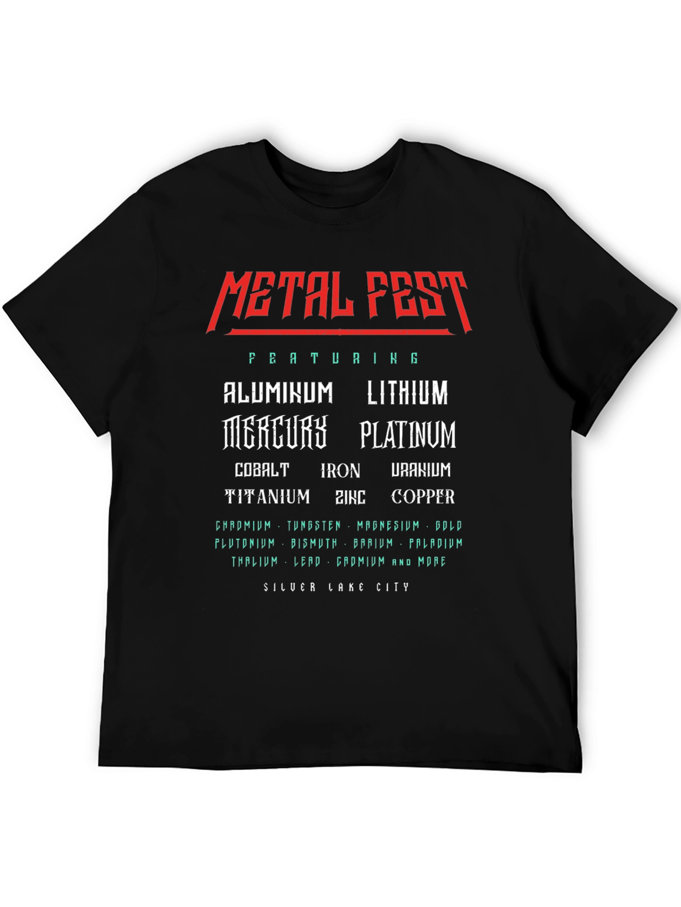 Black Metal Fest Periodic Table T-Shirt view 5