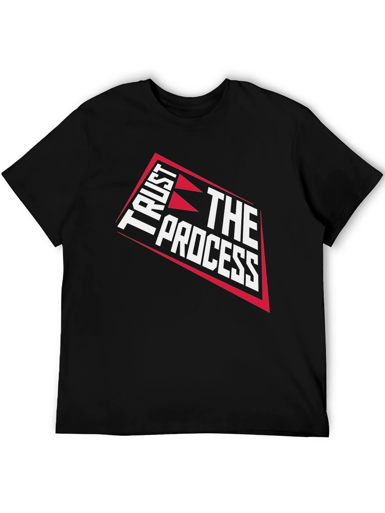 Black Trust The Process Graphic T-Shirt - Black Cotton Tee view 5