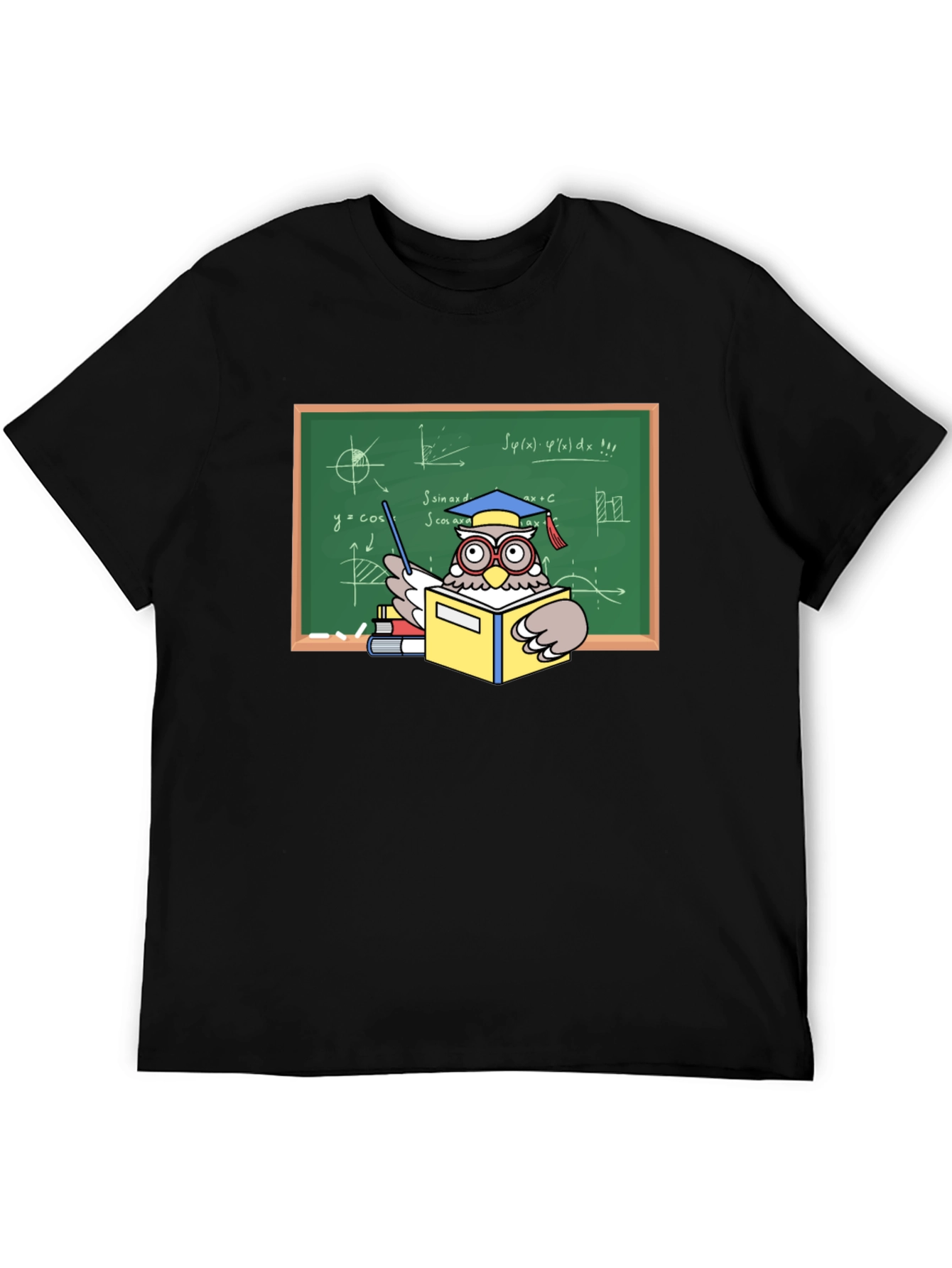 Black Professor Owl Graphic T-Shirt - Academic Humor view 5