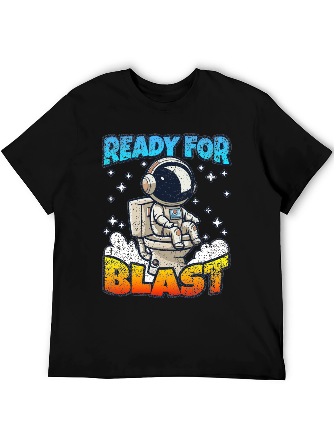 Black Ready for Blast Astronaut T-Shirt - Funny Space Tee view 5