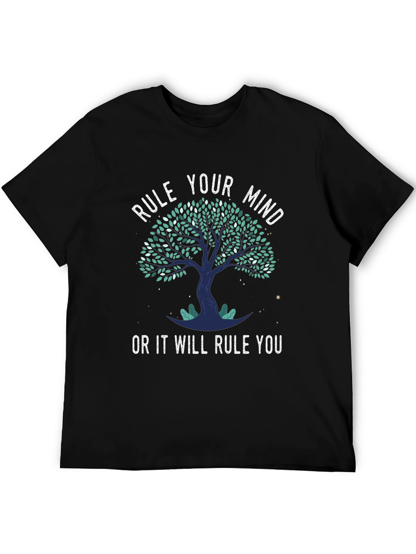 Black Rule Your Mind Tree Graphic Tee view 5