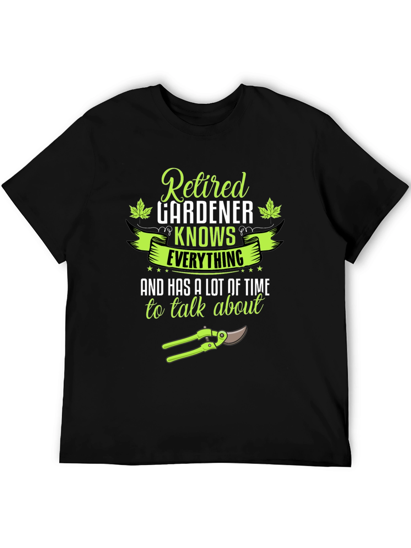 Black Retired Gardener T-Shirt - Knows Everything view 5