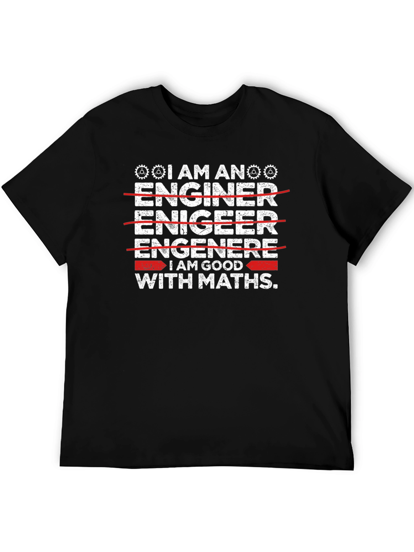 Black Engineer Math Skills T-Shirt view 5