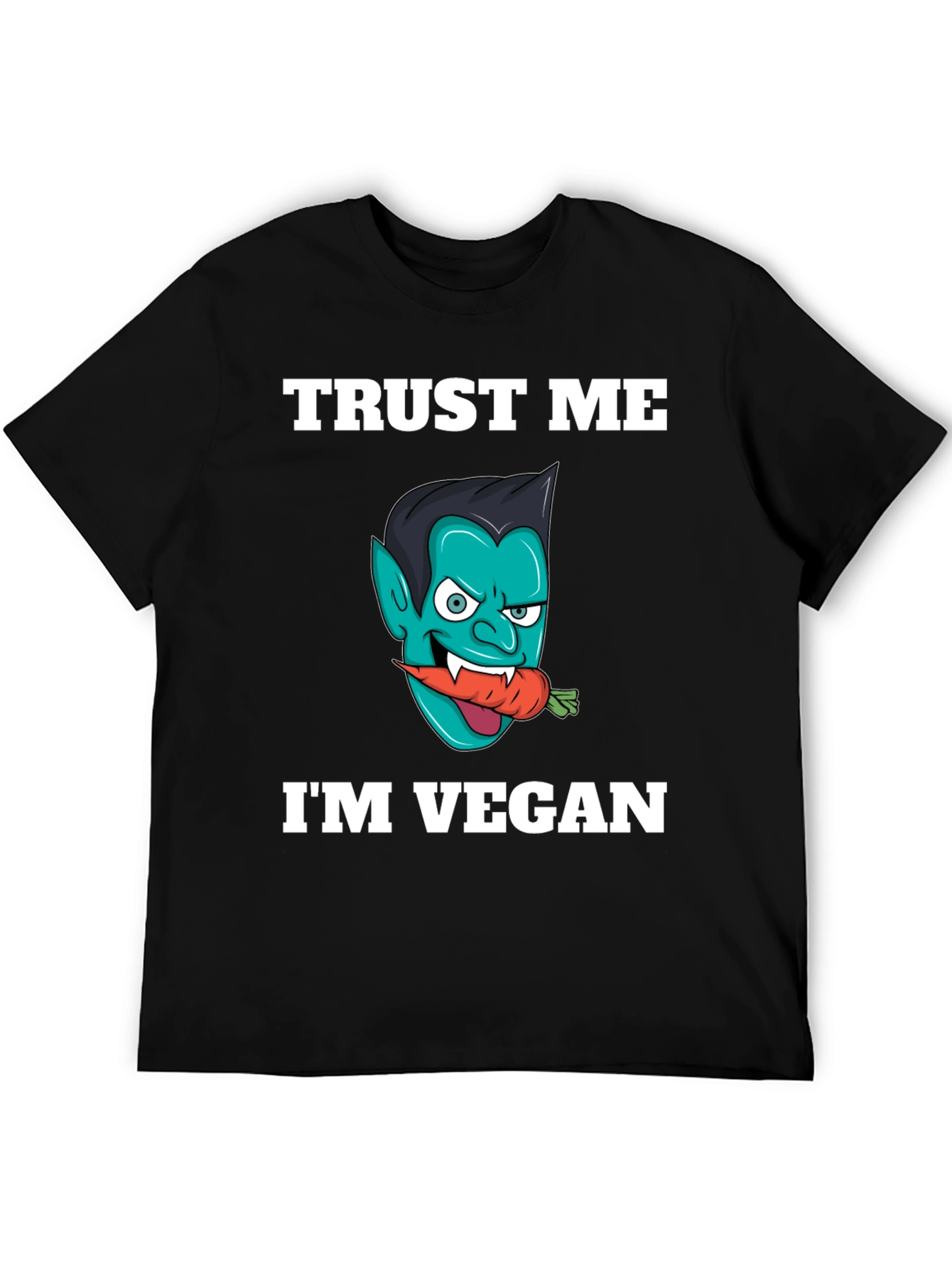 Black Vegan Vampire T-Shirt - Trust Me, I'm Vegan! view 5